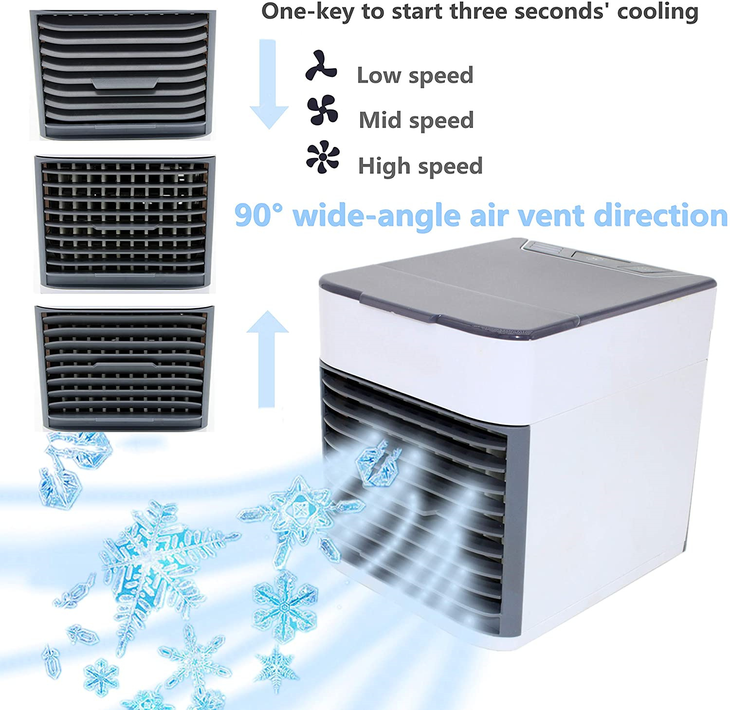 Mini Ventilateur De Bureau Rechargeable De Deuxième Génération, Petit Ventilateur Humidificateur Portable Usb, Emballage En Boîte Couleur En Anglais