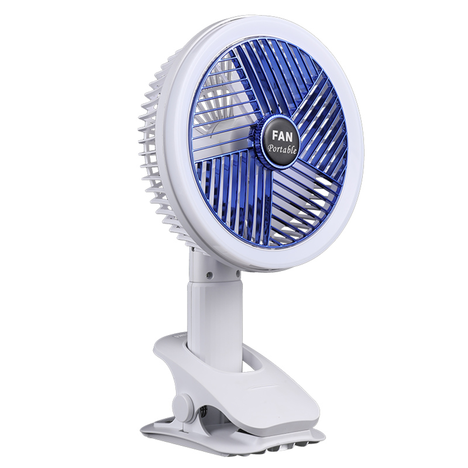 Ventilateur Électrique Portable Multifonction À Pince, 4 Vitesses Réglables, Veilleuse À Intensité Variable, Lampe De Table, Chargement Usb-c
