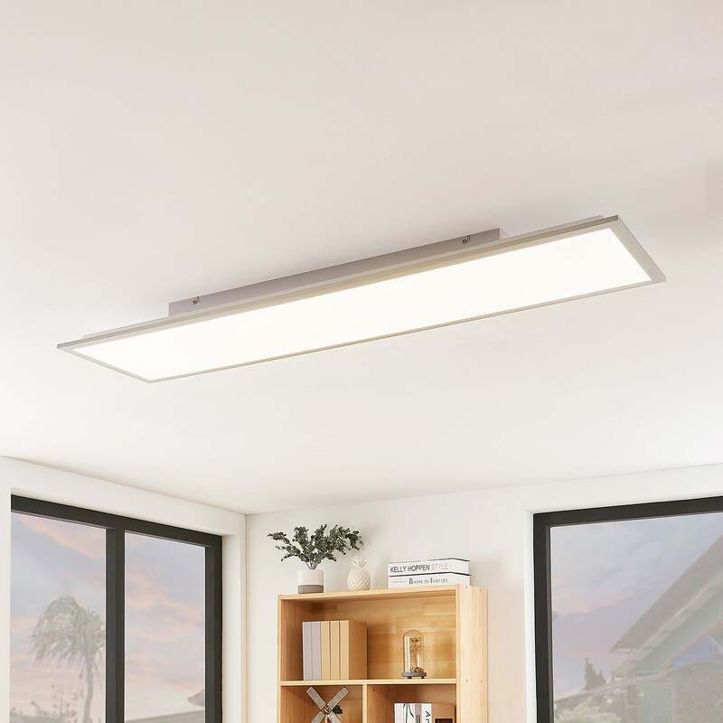 [neuwertig] B-ware Lindby Led-panel Stenley Dimmbar Cct 3000k-6500k Leuchte 120x30cm Silber Weiß