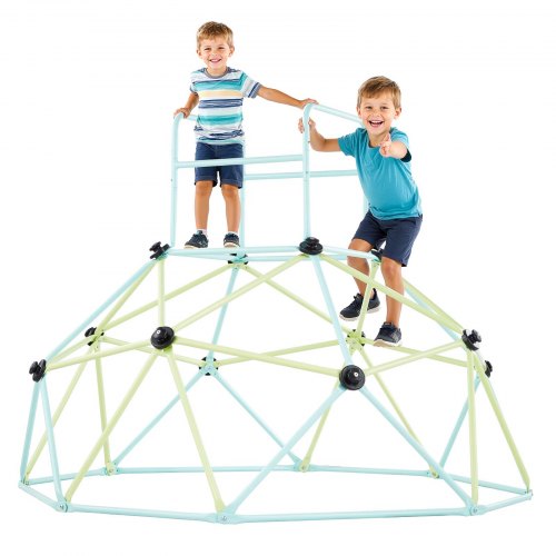 Kletterkuppel Geometrisches Klettergerüst (183 Cm) Breit, 270 Kg Belastbares Klettergerüst, Klettergerät Für Kinder Von 3 Bis 10 Jahren Gartenspielzeug Spielplatz Blau + Grün