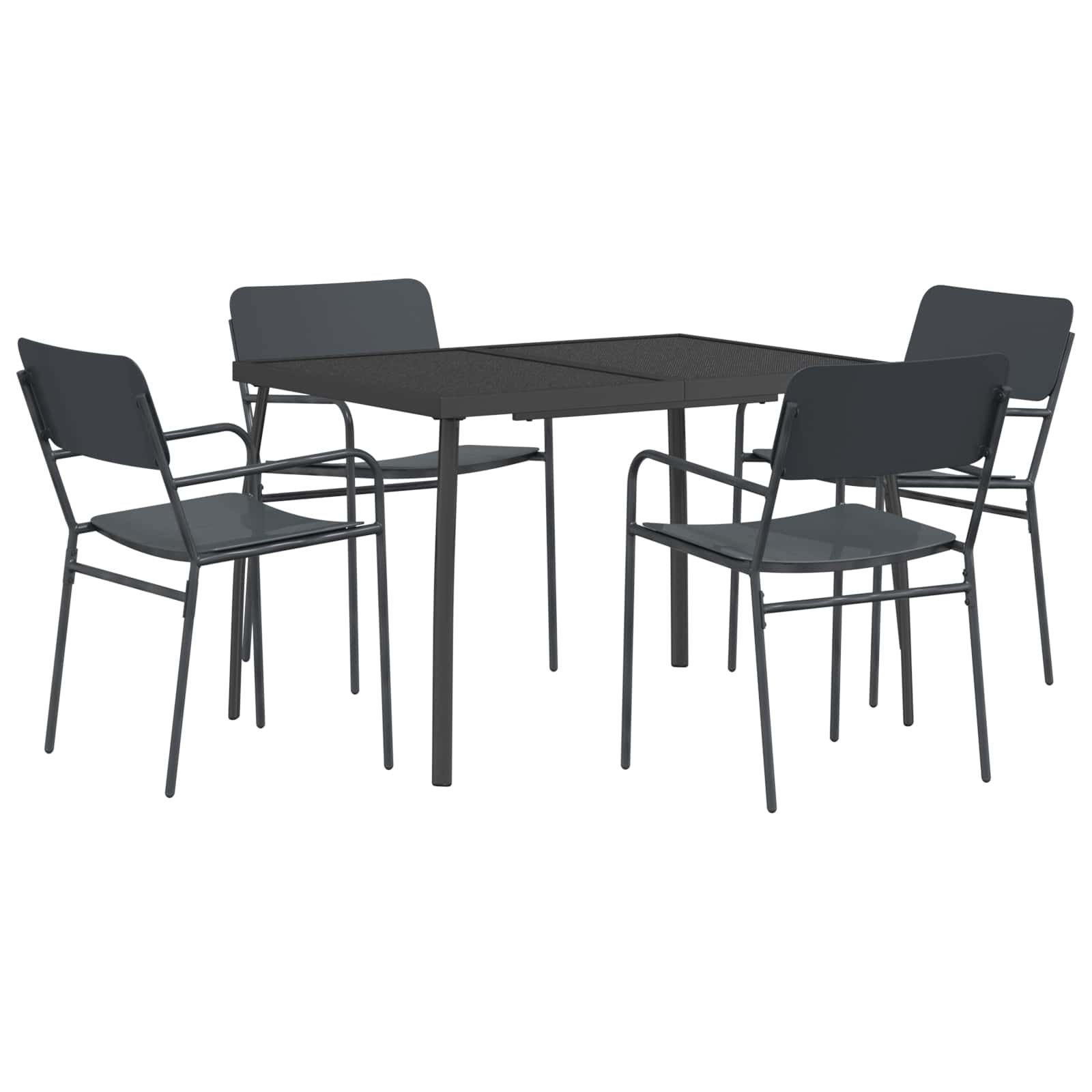 Essgruppe 5 Stk. Anthrazit 100 X 80 X 72 Cm Stahl Vidaxl