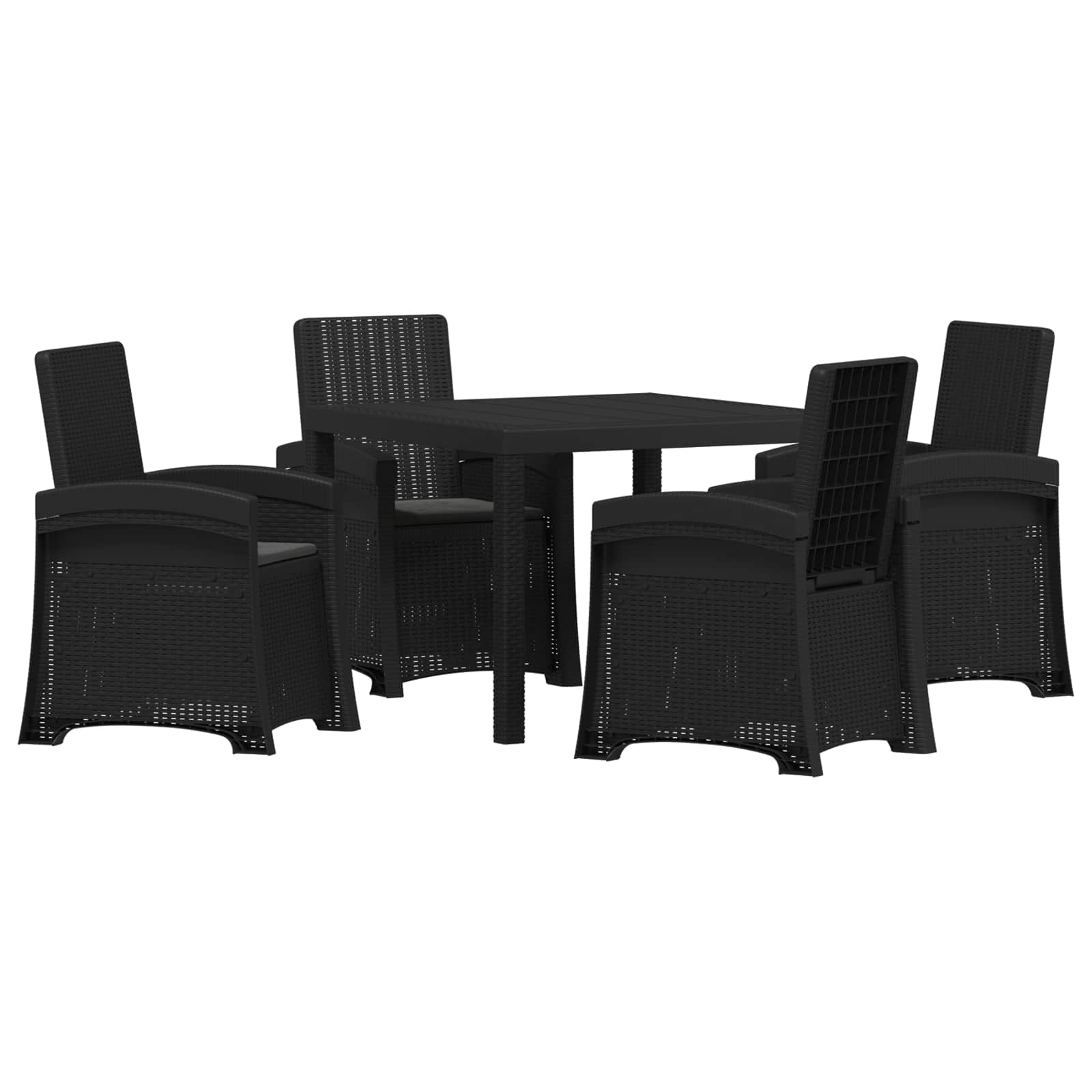 Garten Essgruppe 5 Stk. Anthrazit 100 Cm Pp Vidaxl