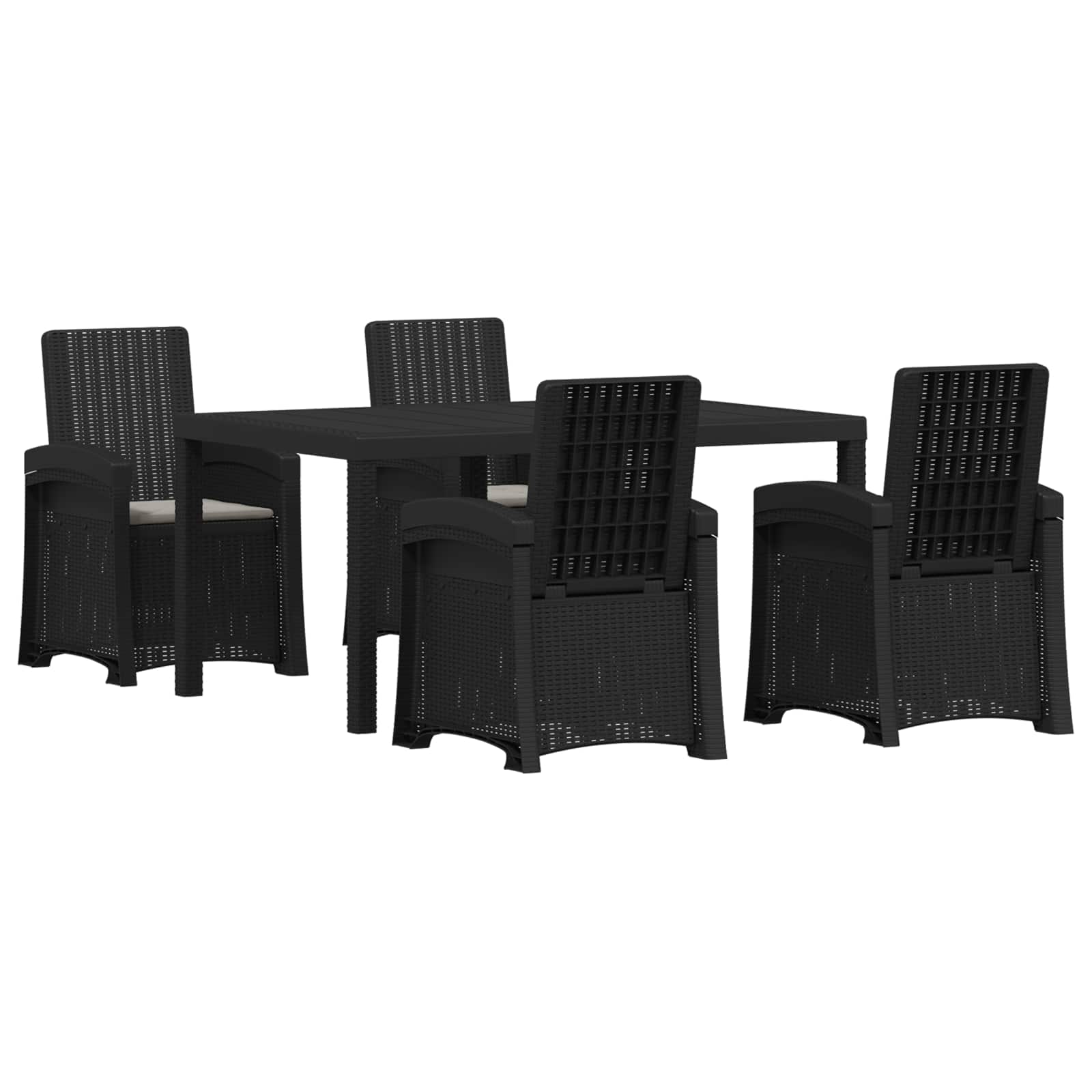 Garten Essgruppe 5 Stk. Anthrazit Und Hellgrau 150 Cm Pp Vidaxl