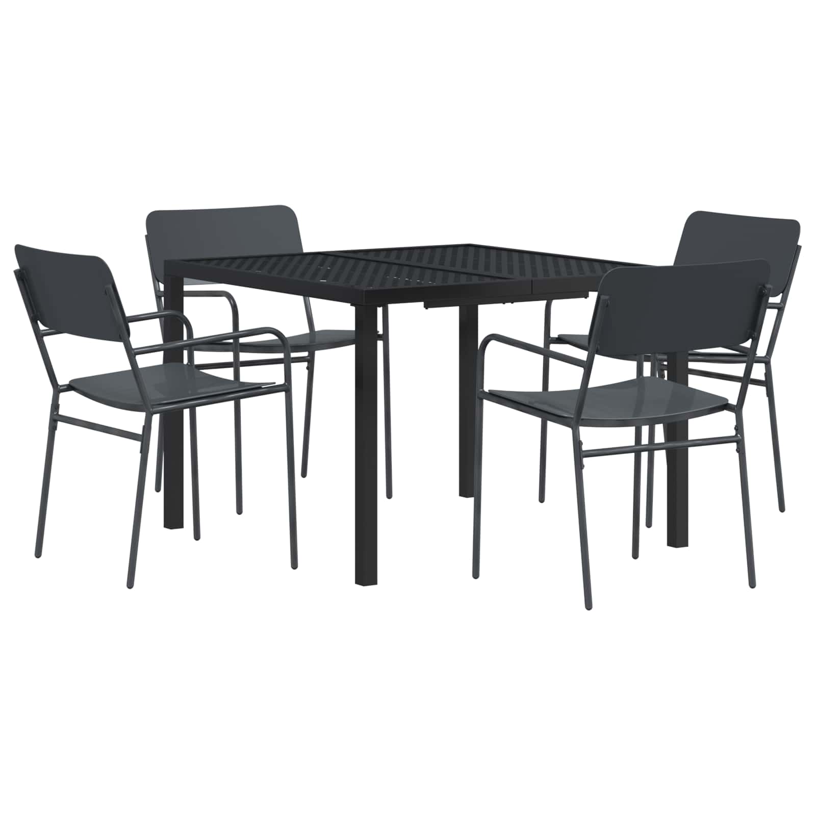 Gartenmöbel Set 5 Stk. Anthrazit 100 X 100 X 72 Cm Stahl Vidaxl