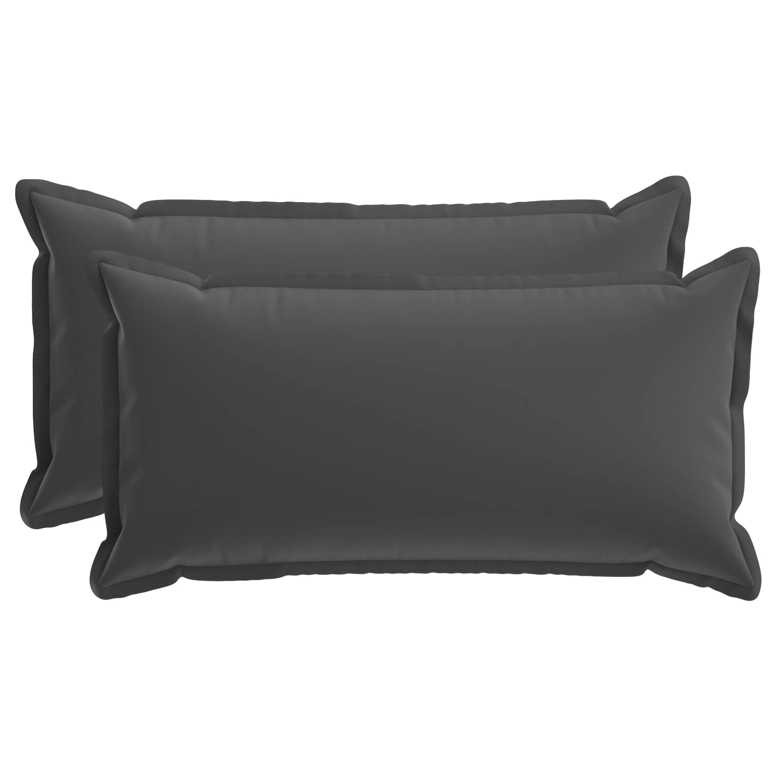 Kissen 2 Stk. Houten Anthrazit 40 X 80 Cm Polyester Vidaxl