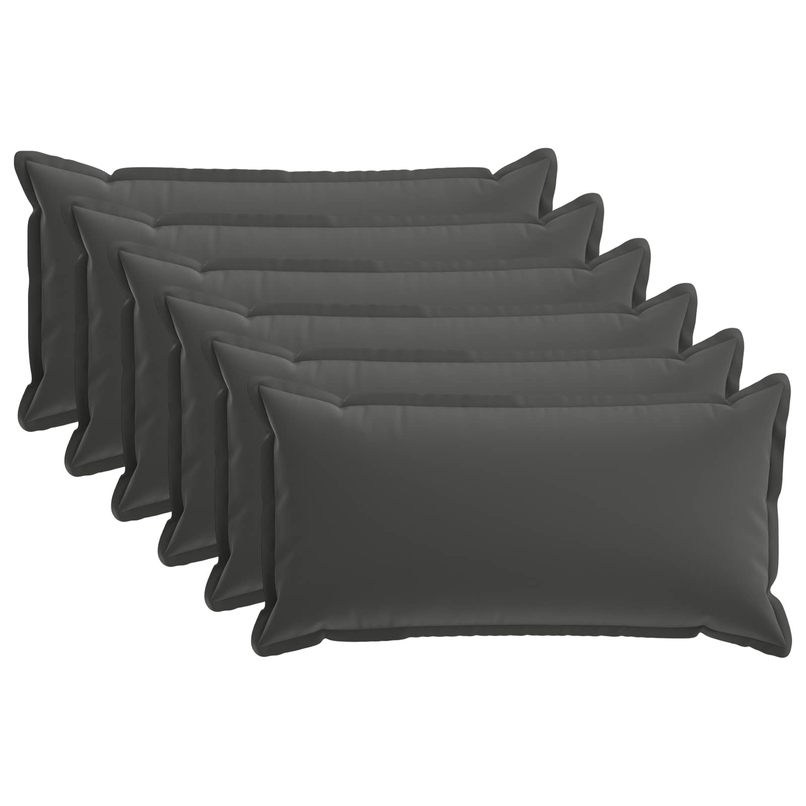 Kissen 6 Stk. Houten Anthrazit 40 X 80 Cm Polyester Vidaxl