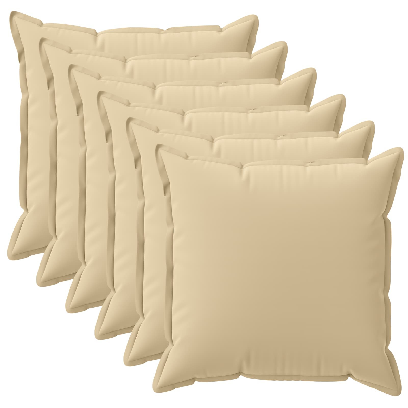 Kissen 6 Stk. Houten Beige 35 X 35 Cm Polyester Vidaxl