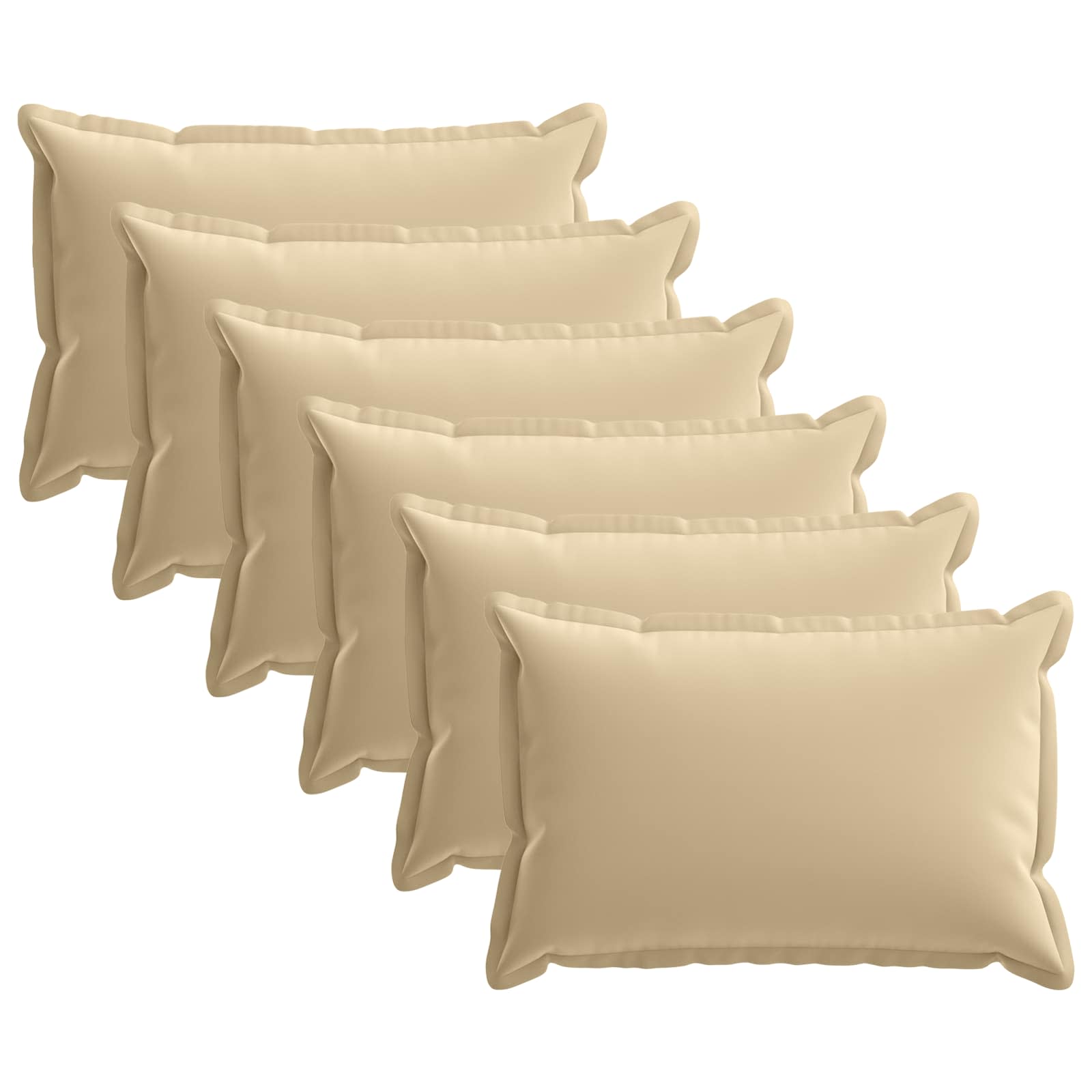 Kissen 6 Stk. Houten Beige 30 X 50 Cm Polyester Vidaxl