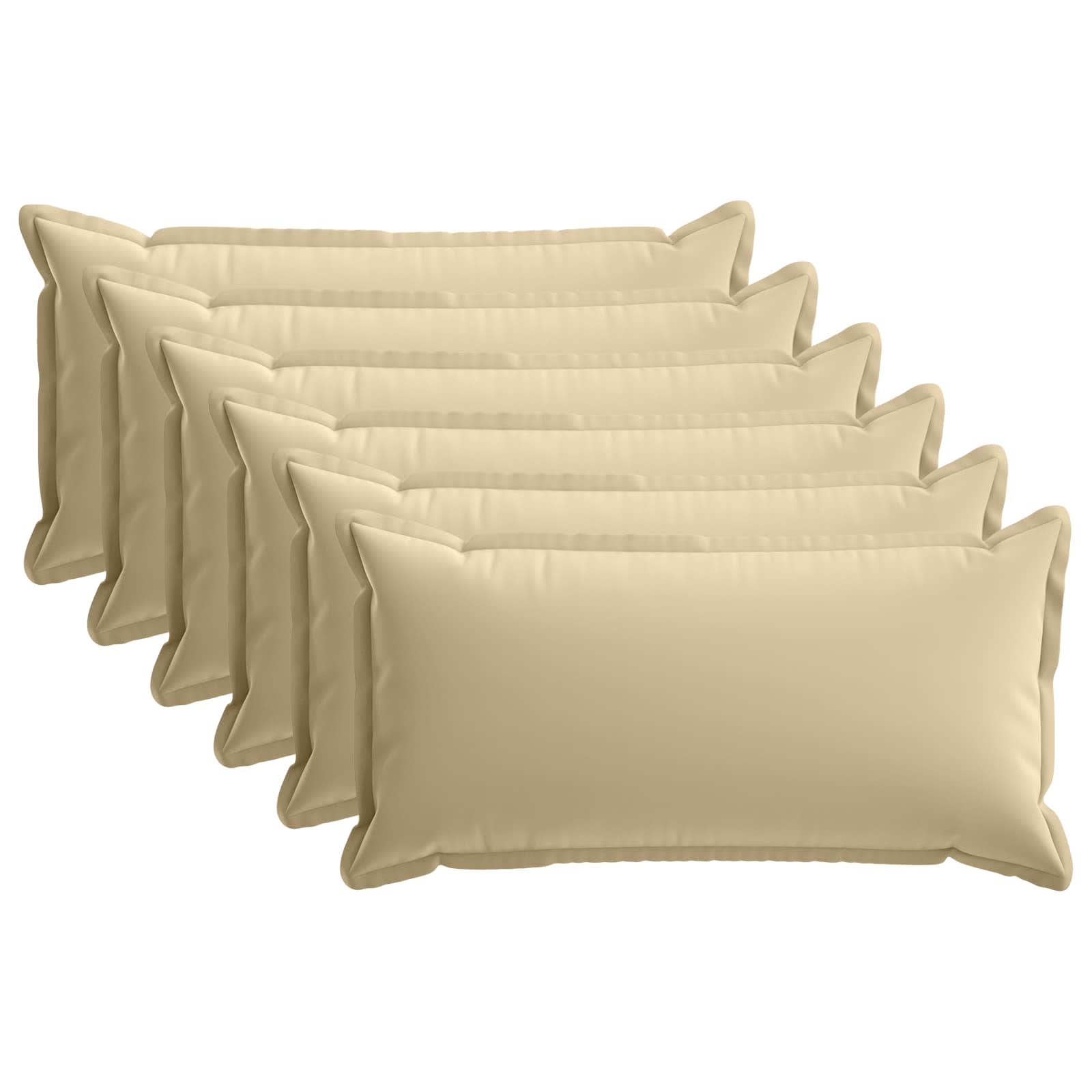 Kissen 6 Stk. Houten Beige 40 X 80 Cm Polyester Vidaxl