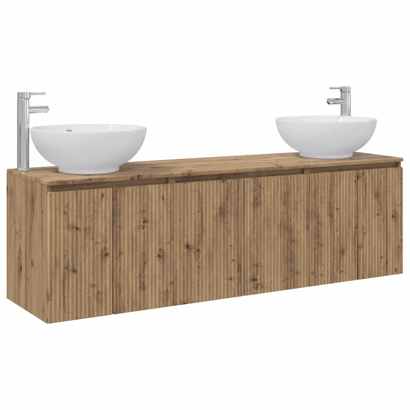 Badezimmerschrank-set 3 Stk. Artisan-eiche 161,5 X 44,5 X 80 Cm Vidaxl