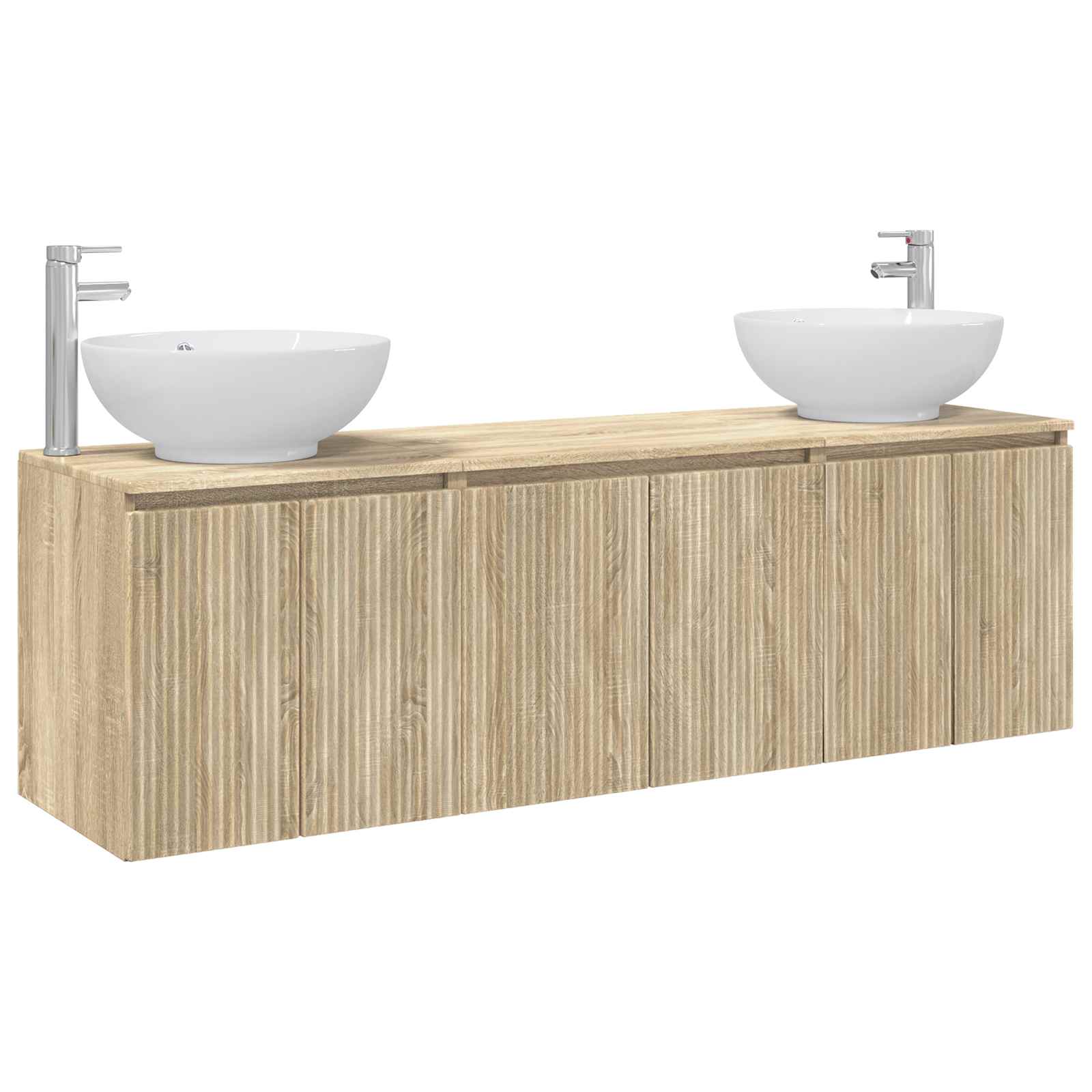 Badezimmerschrank-set 3 Stk. Sonoma-eiche 161,5 X 44,5 X 80 Cm Vidaxl