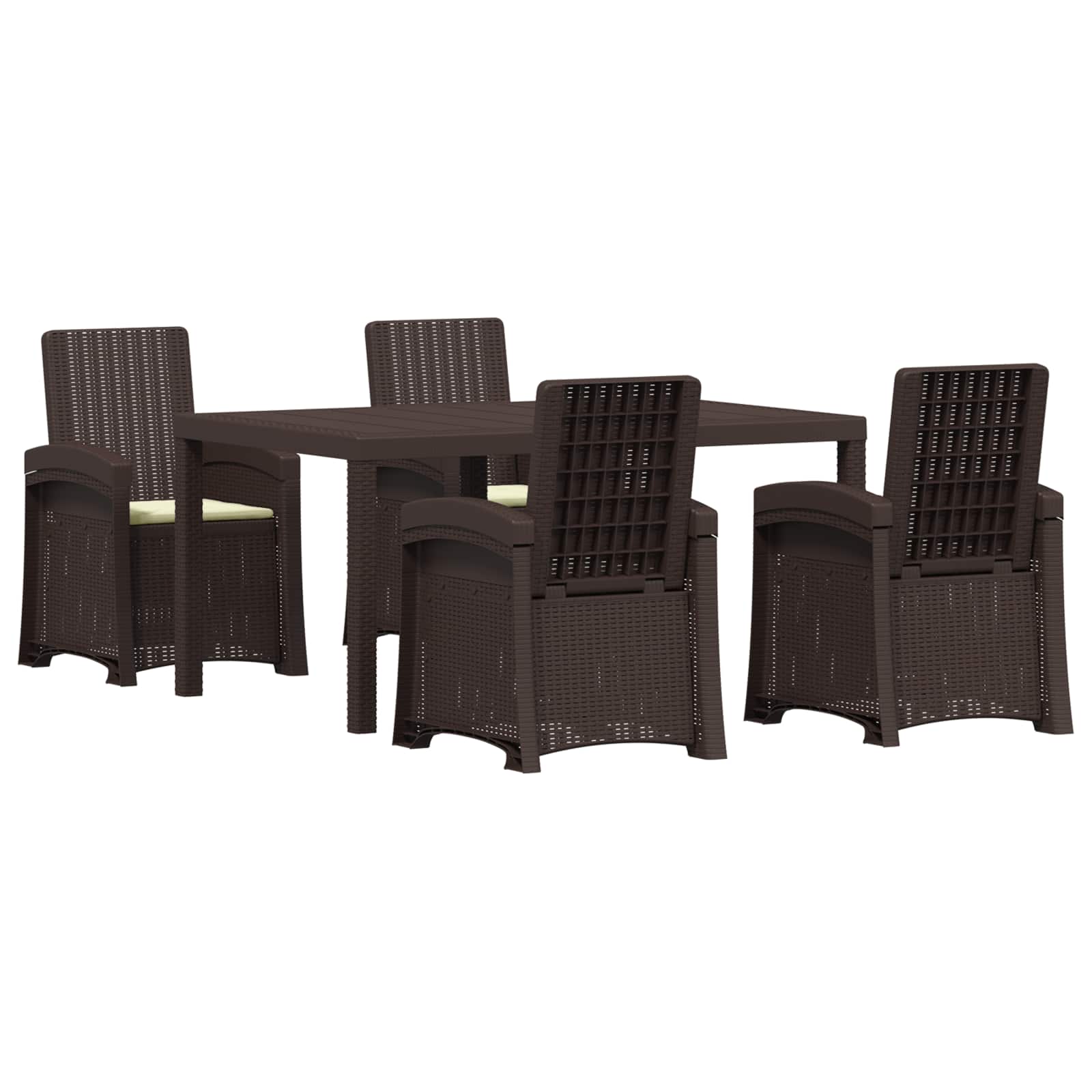 Garten Essgruppe 5 Stk. Braun Und Creme 150 Cm Pp Vidaxl
