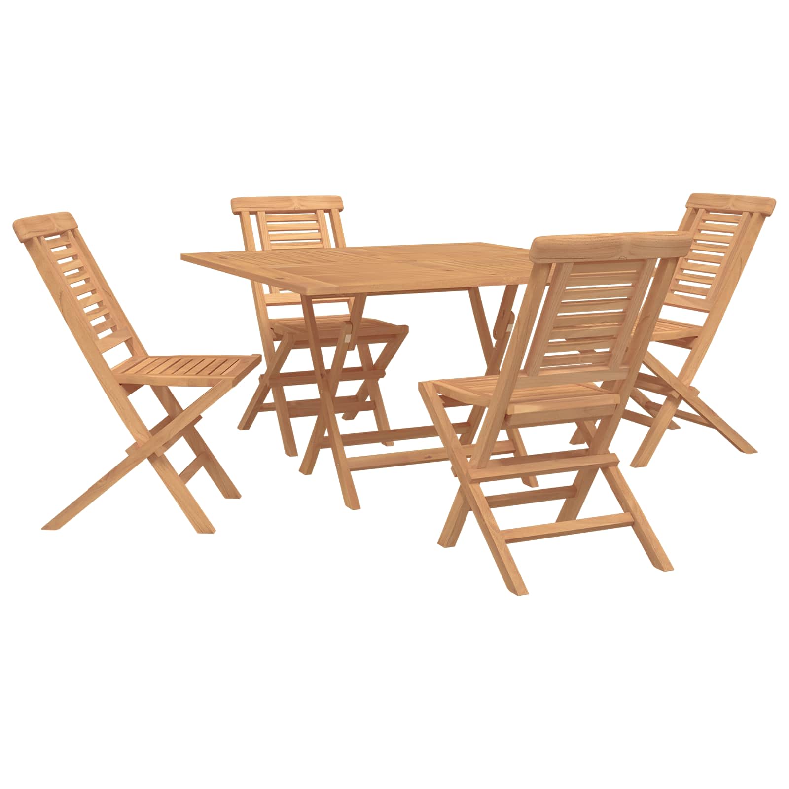 Gartenset 5 Stk. Braun 110 X 110 X 75 Cm Massivholz Teak Vidaxl