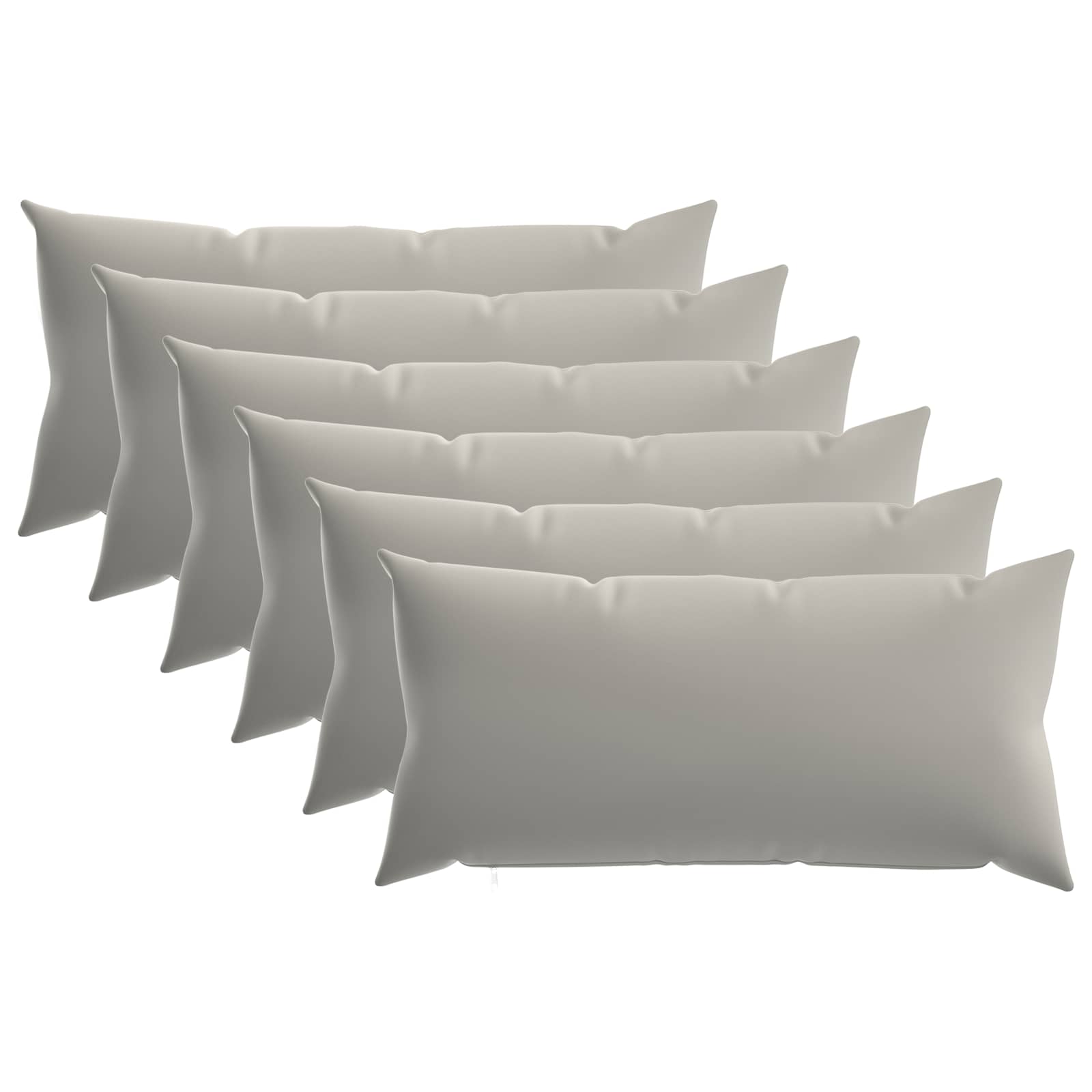 Kissen 6 Stk. Heerlen Grau 40 X 80 Cm Polyester Vidaxl