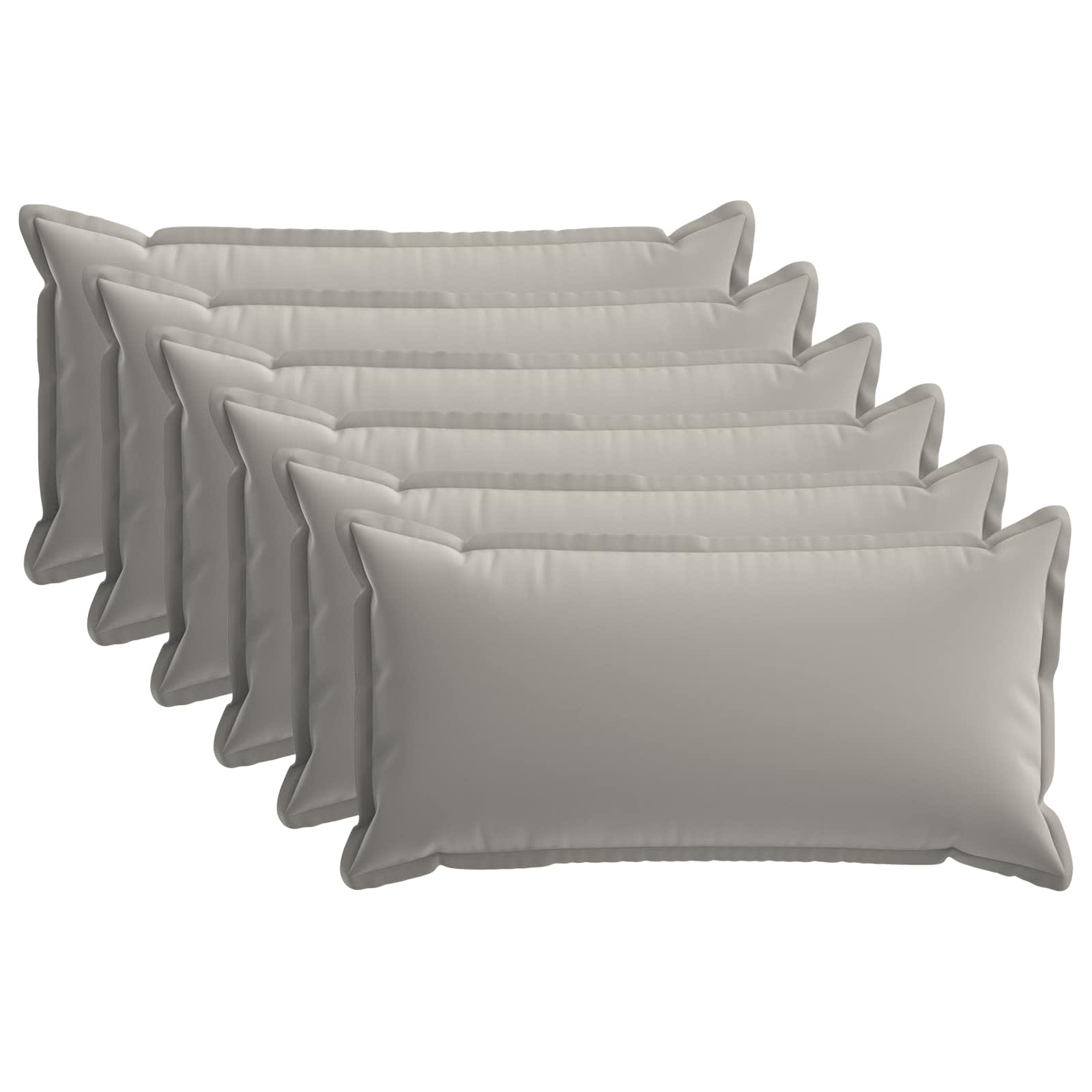 Kissen 6 Stk. Houten Grau 40 X 80 Cm Polyester Vidaxl