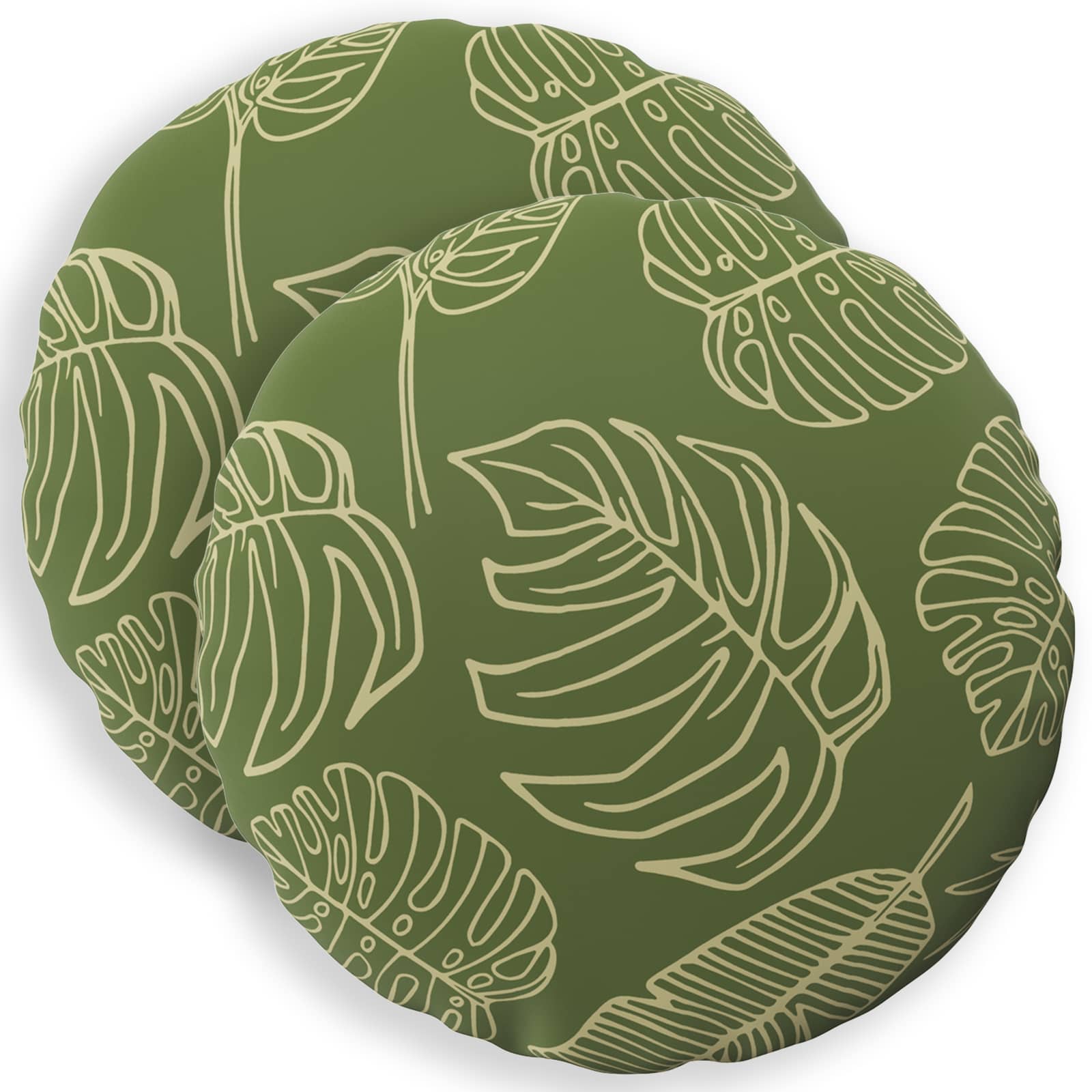 Kissen 2 Stk. Heerlen Blattdesign Ø 60 Cm Polyester Vidaxl