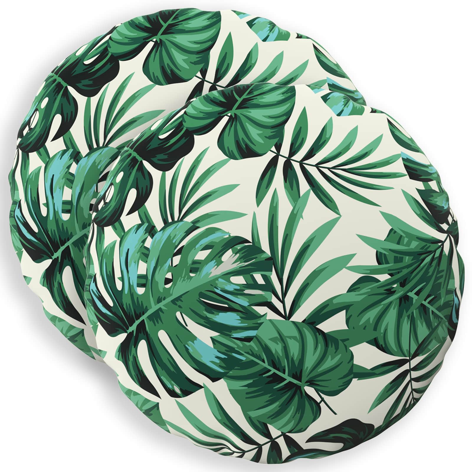 Kissen 2 Stk. Heerlen Blattmuster Ø 60 Cm Polyester Vidaxl