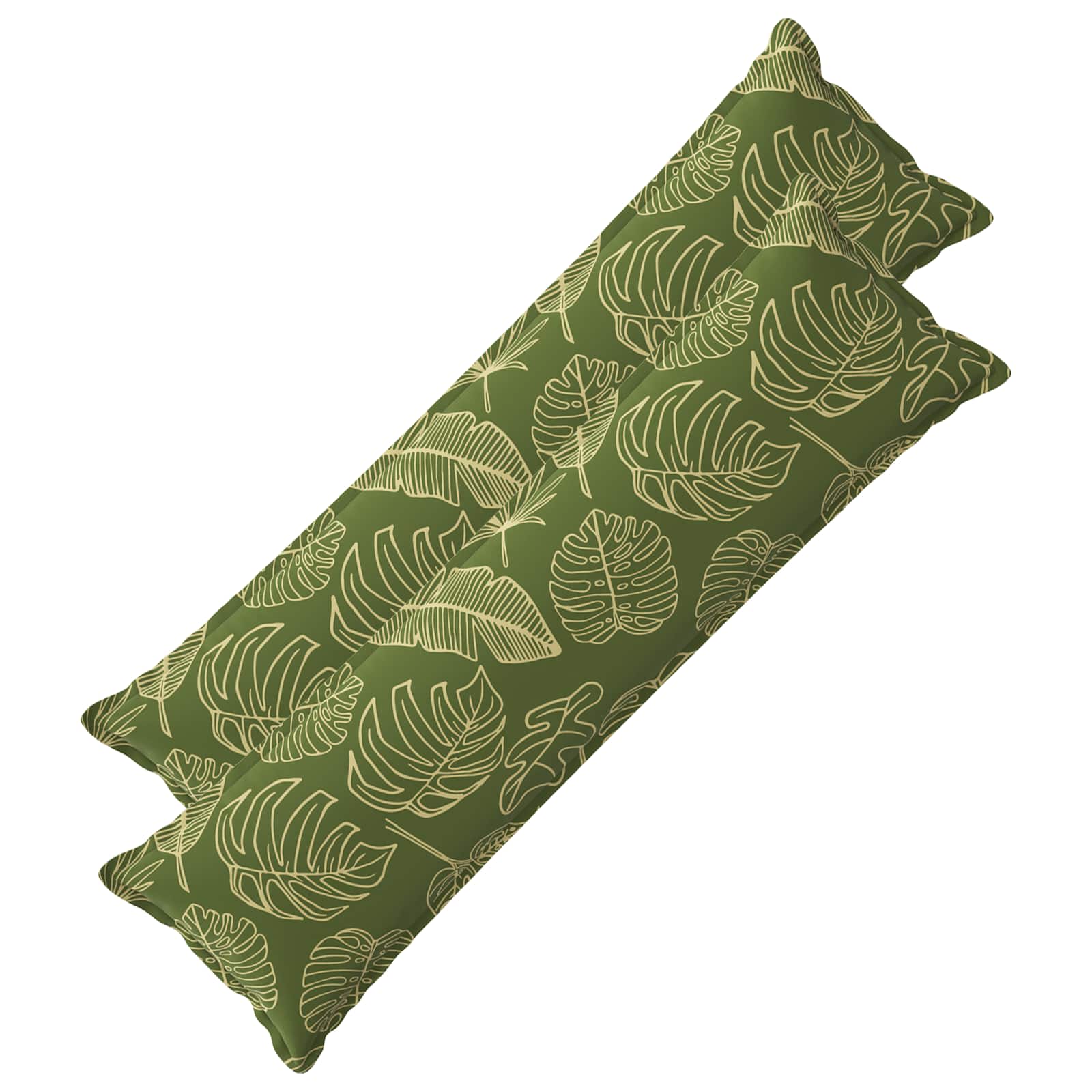 Kissen 2 Stk. Houten Blattdesign 40 X 145 Cm Polyester Vidaxl