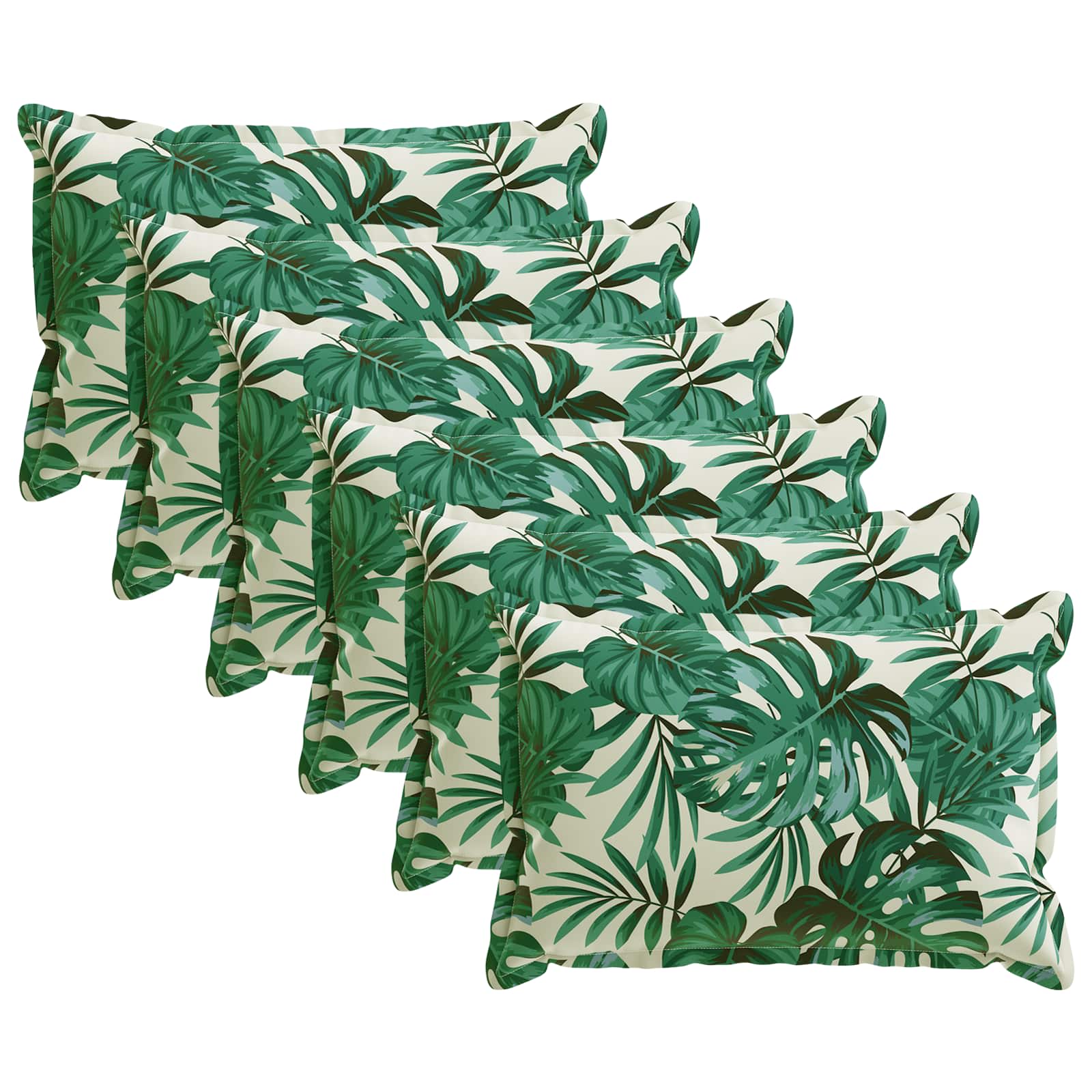 Kissen 6 Stk. Houten Blattmuster 30 X 50 Cm Polyester Vidaxl