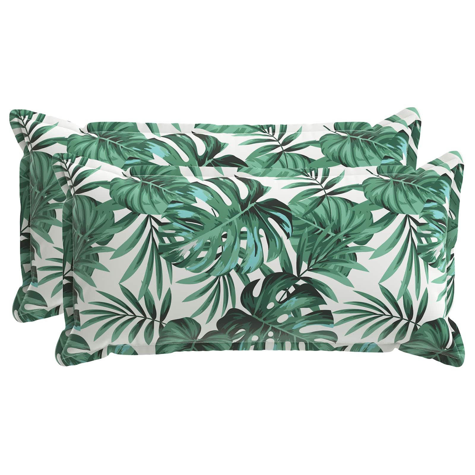 Kissen 2 Stk. Houten Blattmuster 40 X 80 Cm Polyester Vidaxl