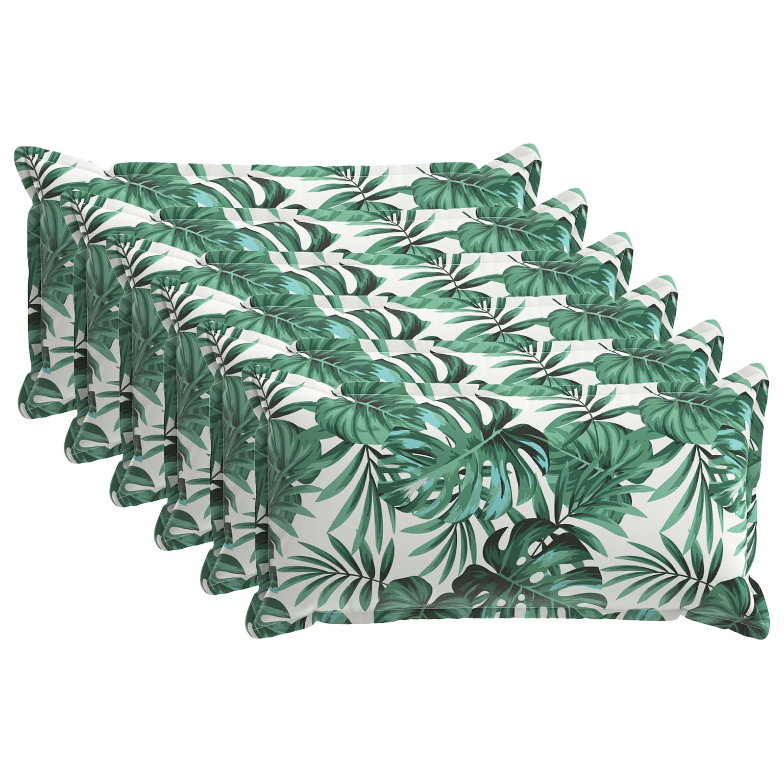 Kissen 6 Stk. Houten Blattmuster 40 X 80 Cm Polyester Vidaxl