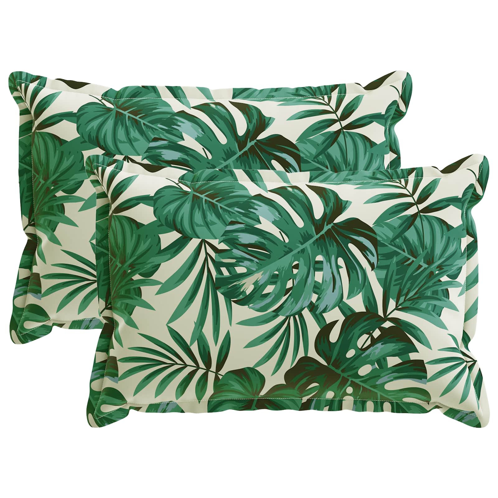 Kissen 2 Stk. Houten Blattmuster 50 X 70 Cm Polyester Vidaxl