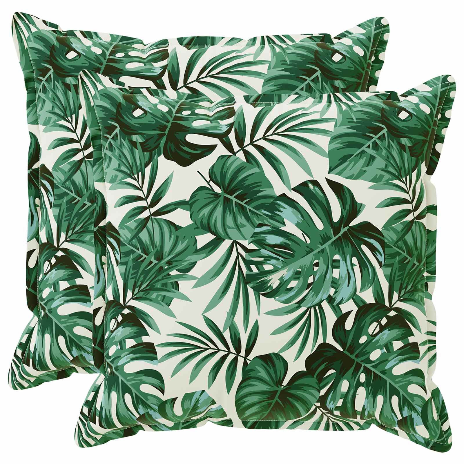 Kissen 2 Stk. Houten Blattmuster 80 X 80 Cm Polyester Vidaxl