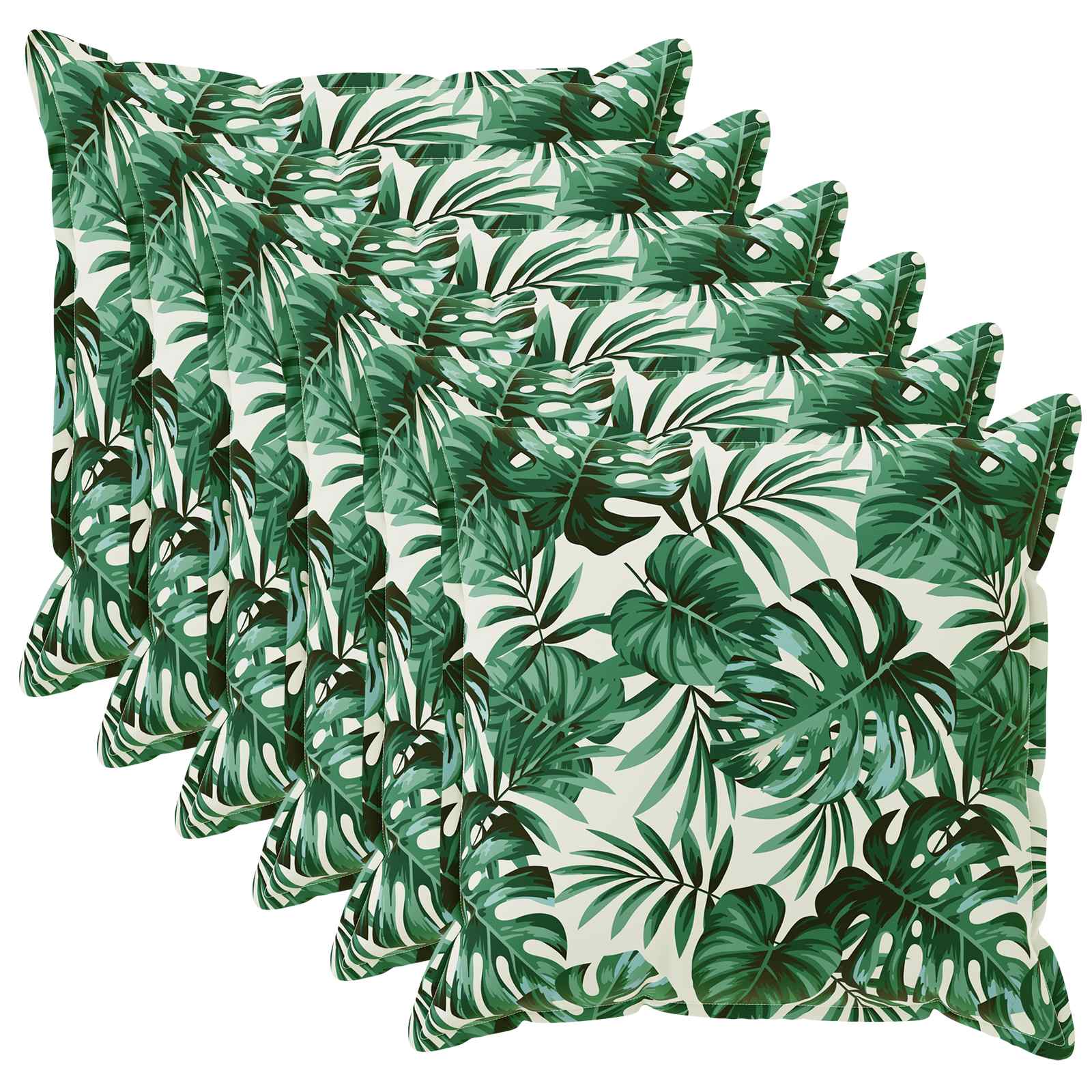 Kissen 6 Stk. Houten Blattmuster 40 X 40 Cm Polyester Vidaxl