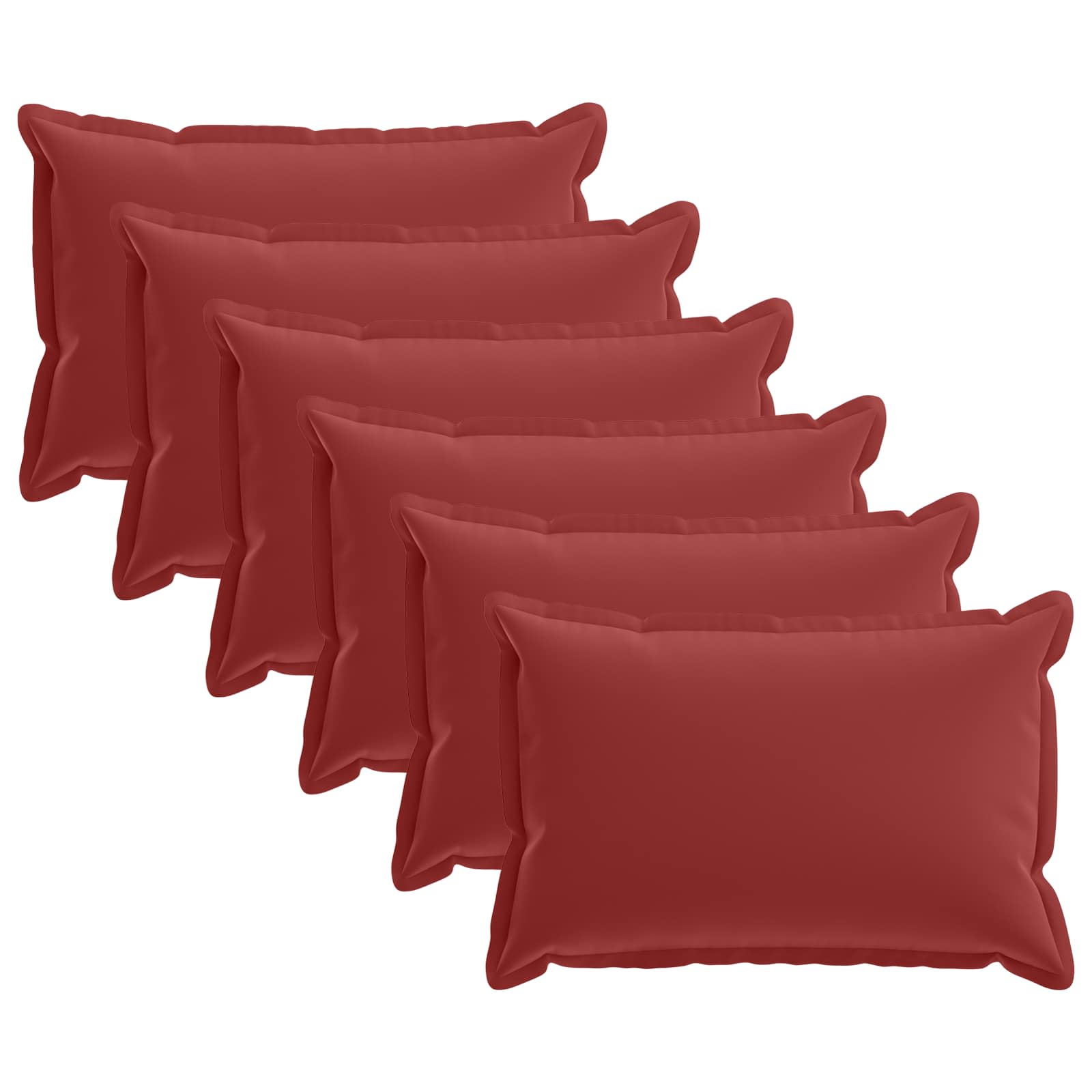 Kissen 6 Stk. Houten Weinrot 40 X 60 Cm Polyester Vidaxl