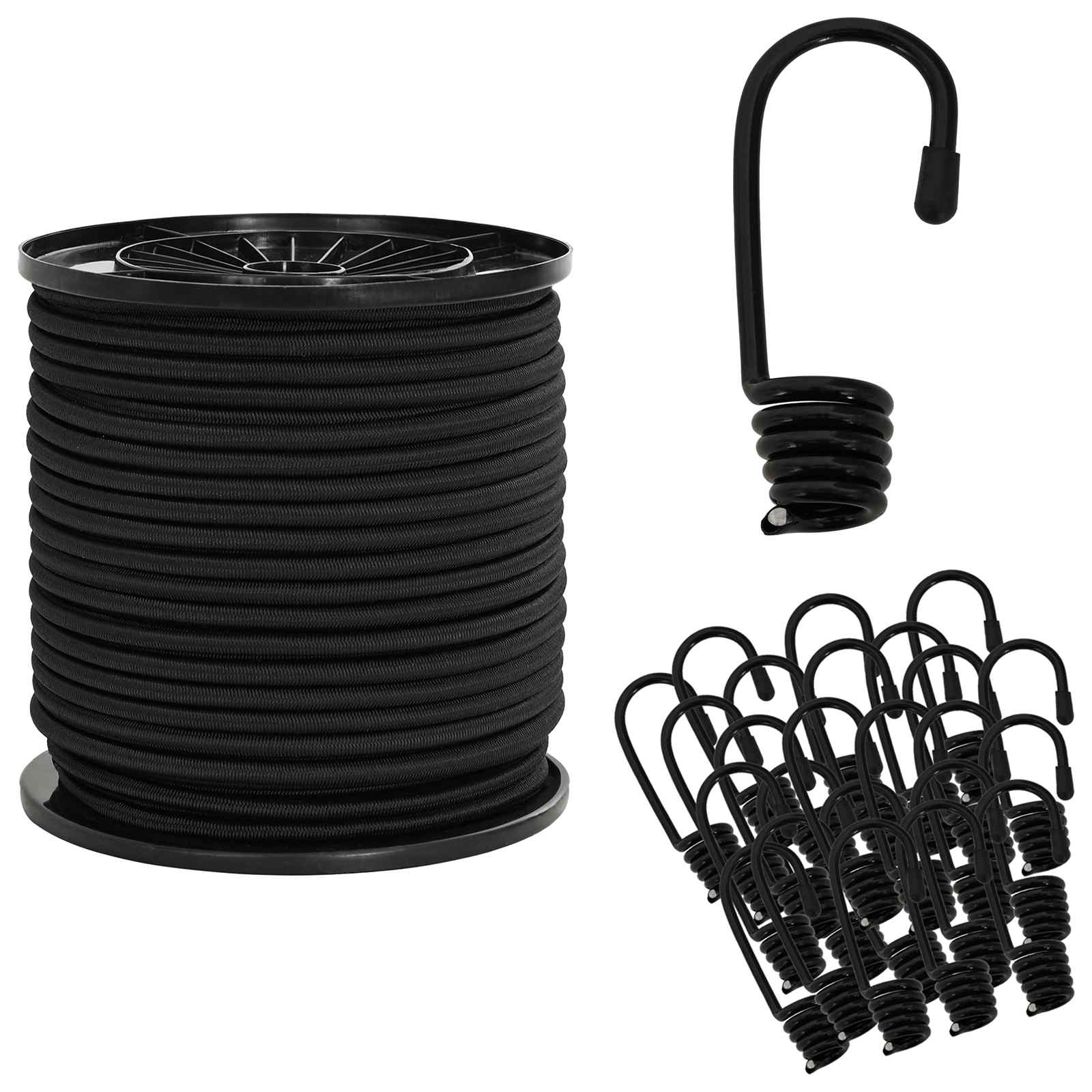 Bungee-schnüre Mit Haken 60 Mm Schwarz Pp Und Gummi Vidaxl