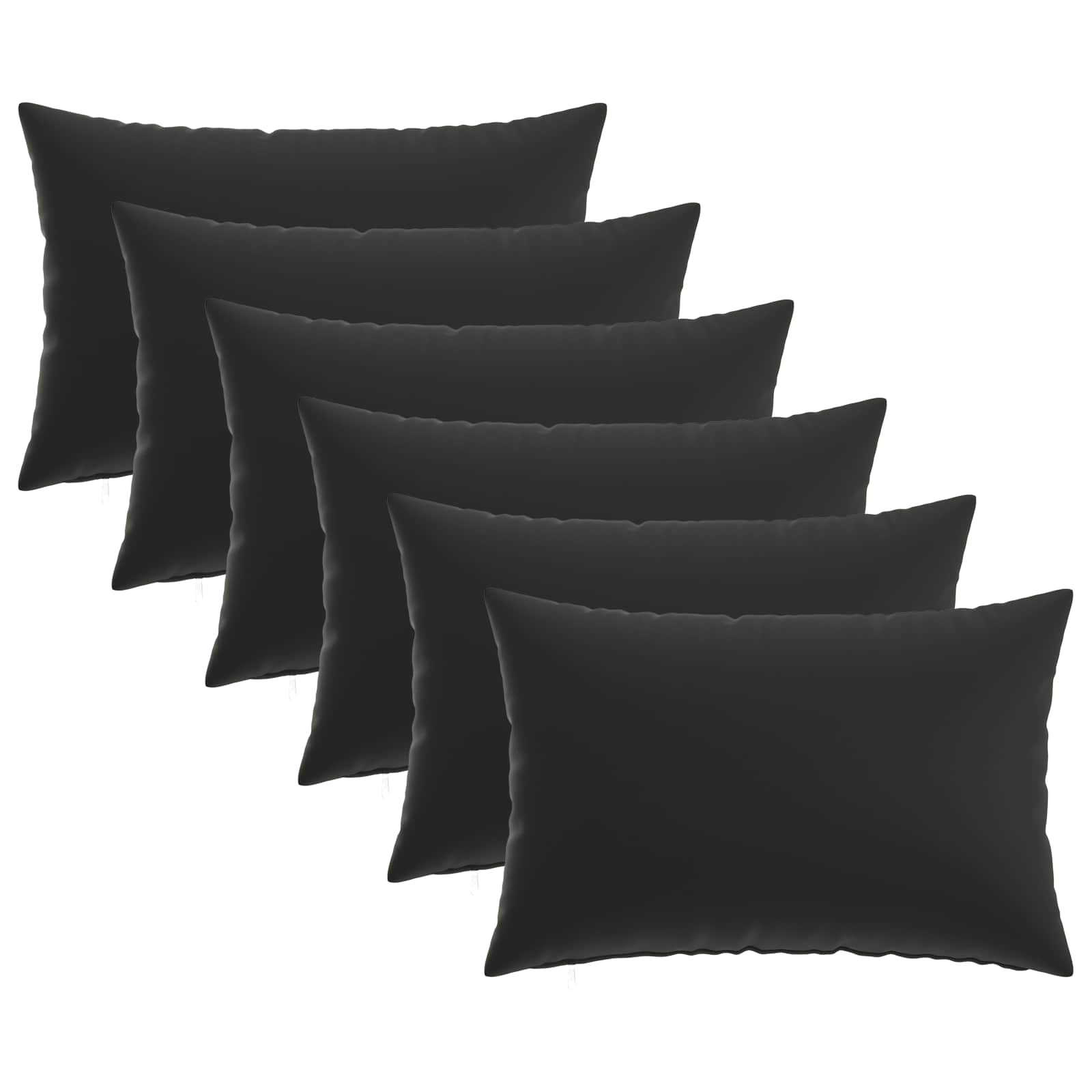Kissen 6 Stk. Heerlen Schwarz 40 X 60 Cm Polyester Vidaxl