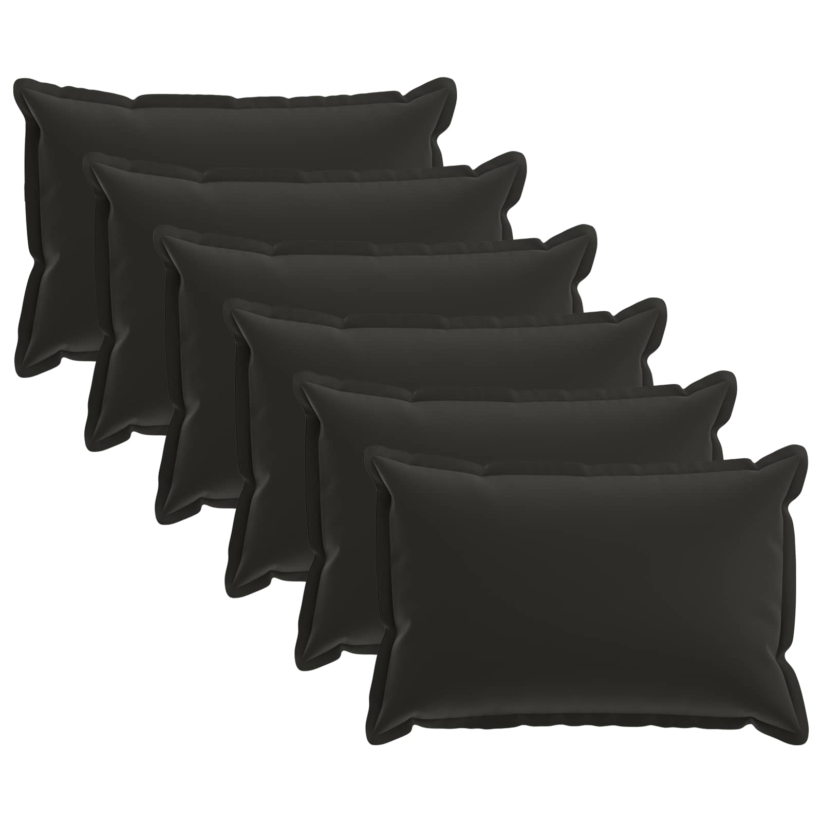 Kissen 6 Stk. Houten Schwarz 30 X 50 Cm Polyester Vidaxl