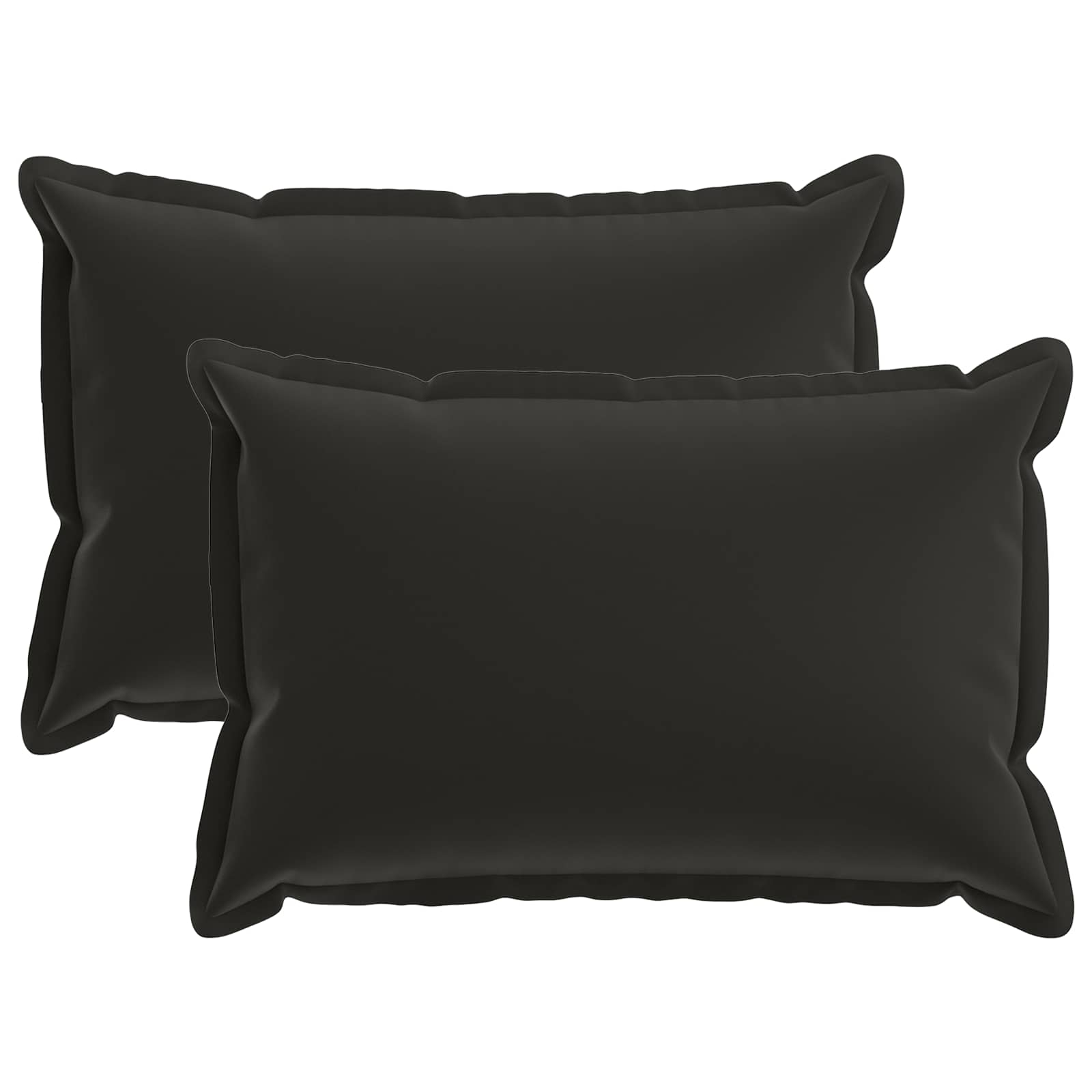 Kissen 2 Stk. Houten Schwarz 50 X 75 Cm Polyester Vidaxl