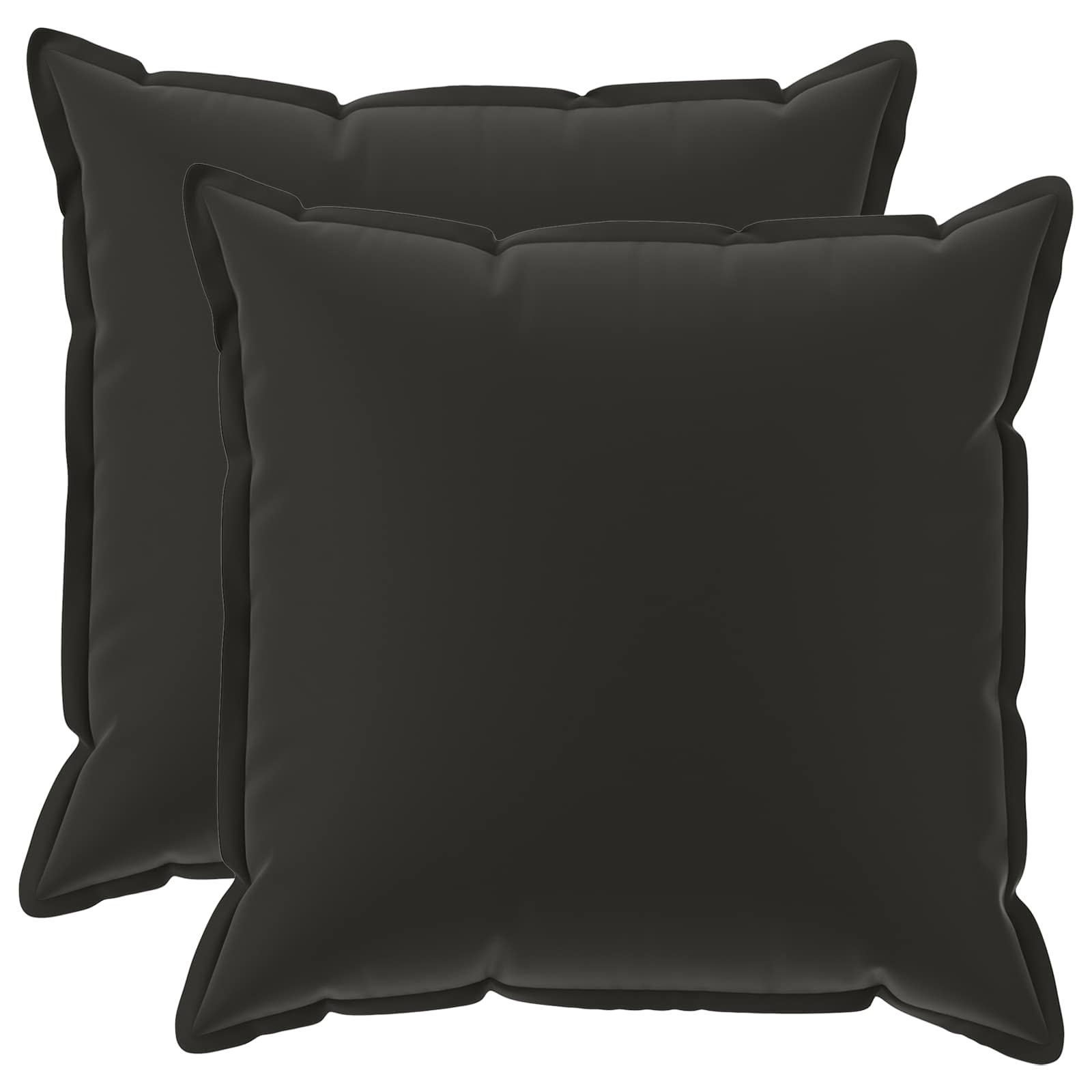 Kissen 2 Stk. Houten Schwarz 80 X 80 Cm Polyester Vidaxl