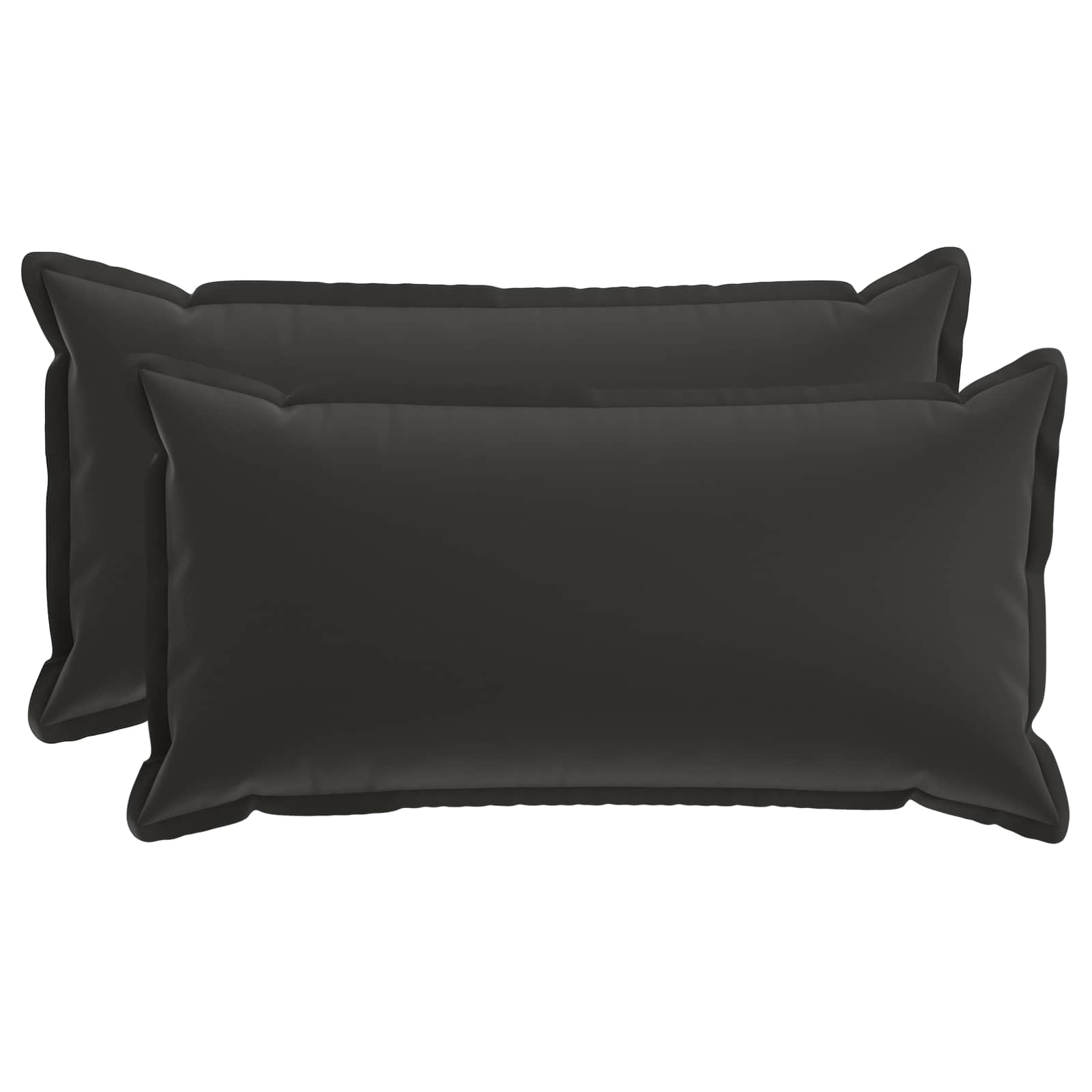 Kissen 2 Stk. Houten Schwarz 40 X 70 Cm Polyester Vidaxl