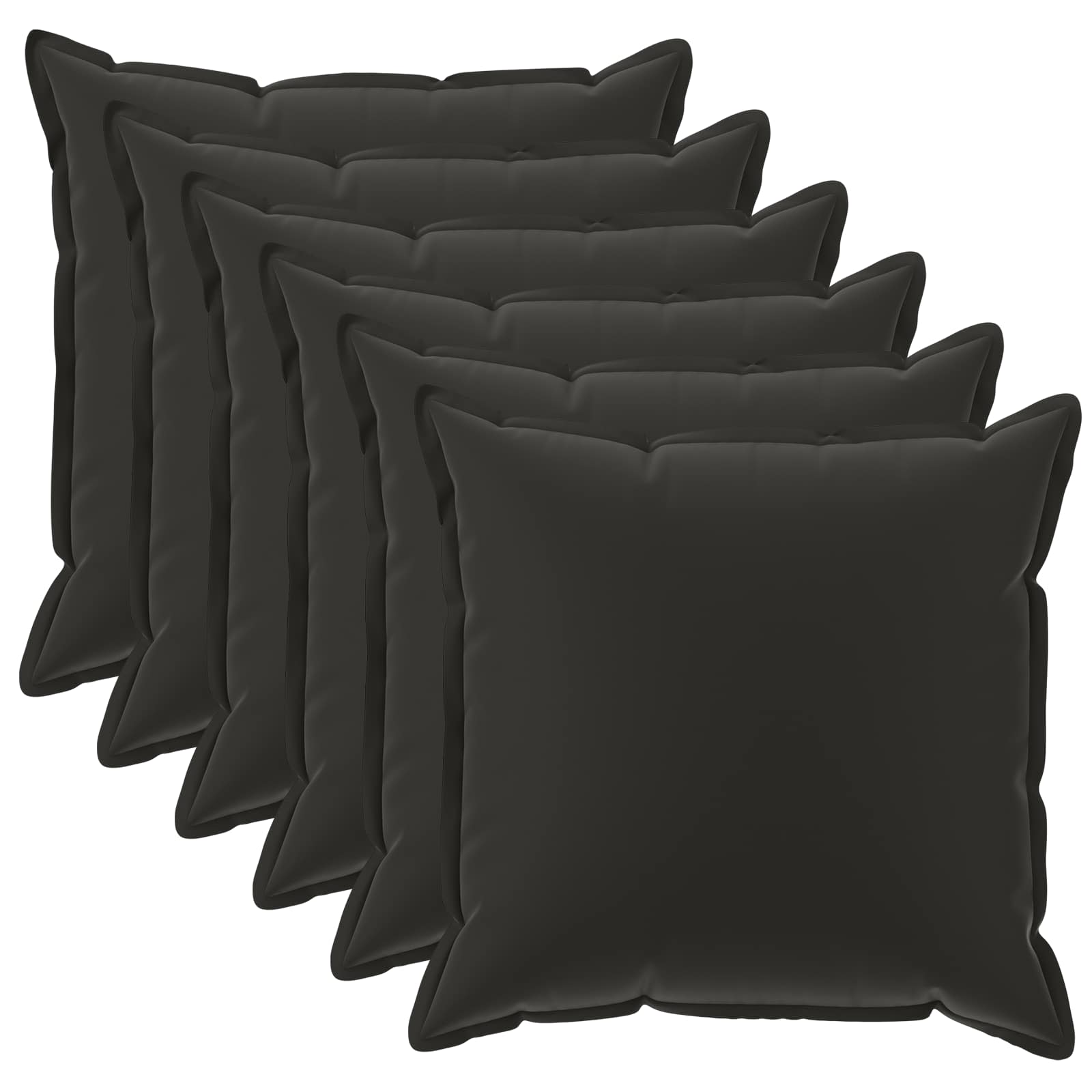 Kissen 6 Stk. Houten Schwarz 45 X 45 Cm Polyester Vidaxl