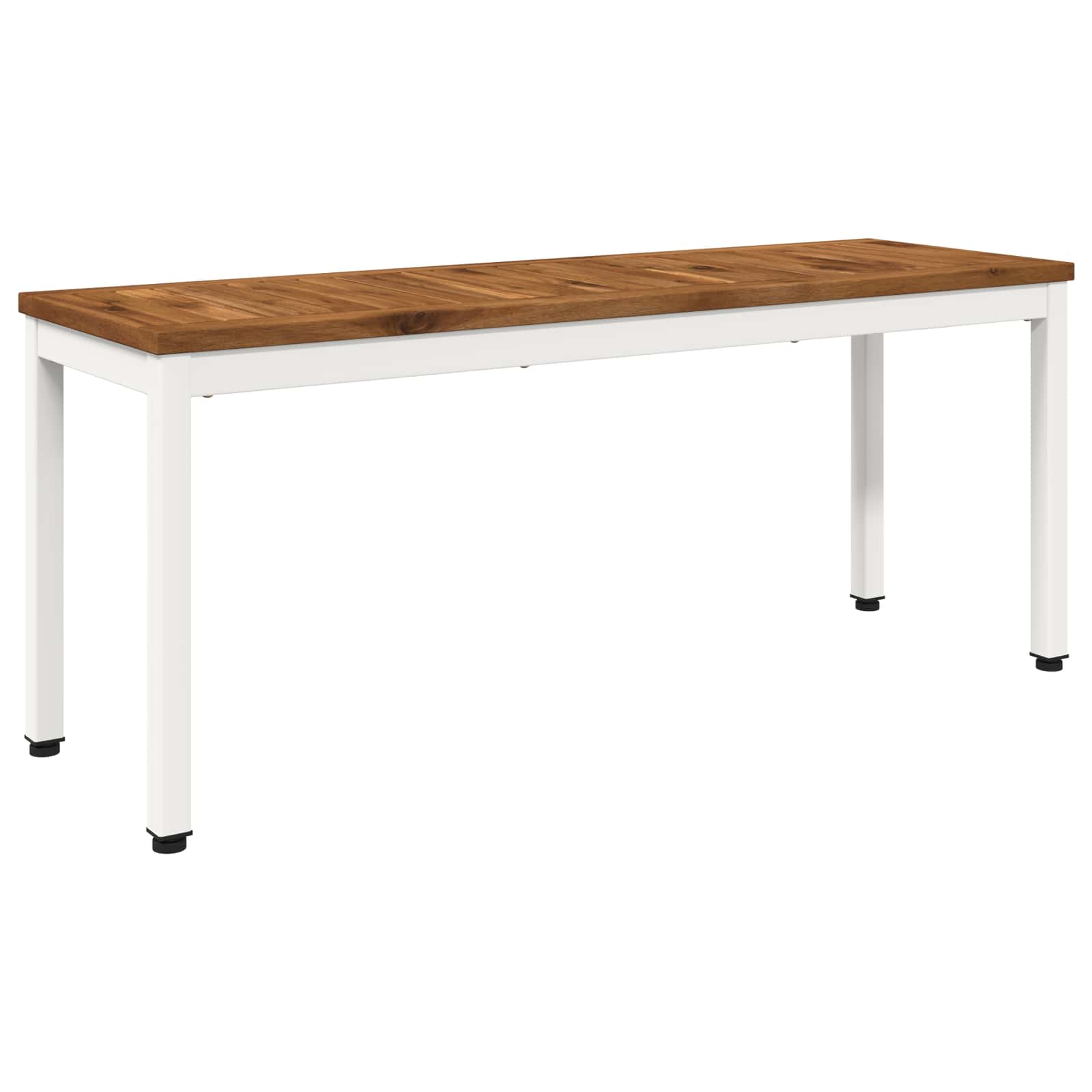 Gartenbank 108,5 X 35 X 45 Cm Massivholz Akazie Natur Und Weiß Vidaxl