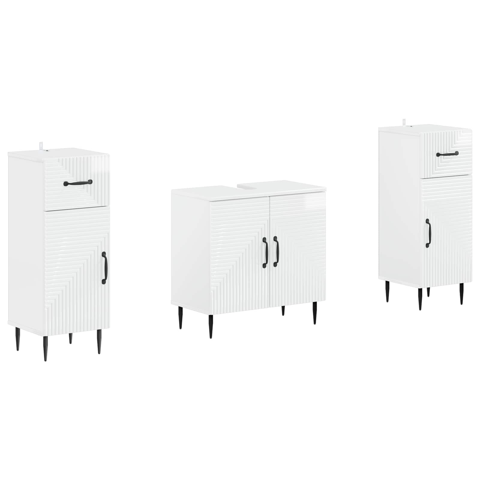 3-teiliges Badezimmer-schranksystem Haarlem 3 Stk. Vidaxl