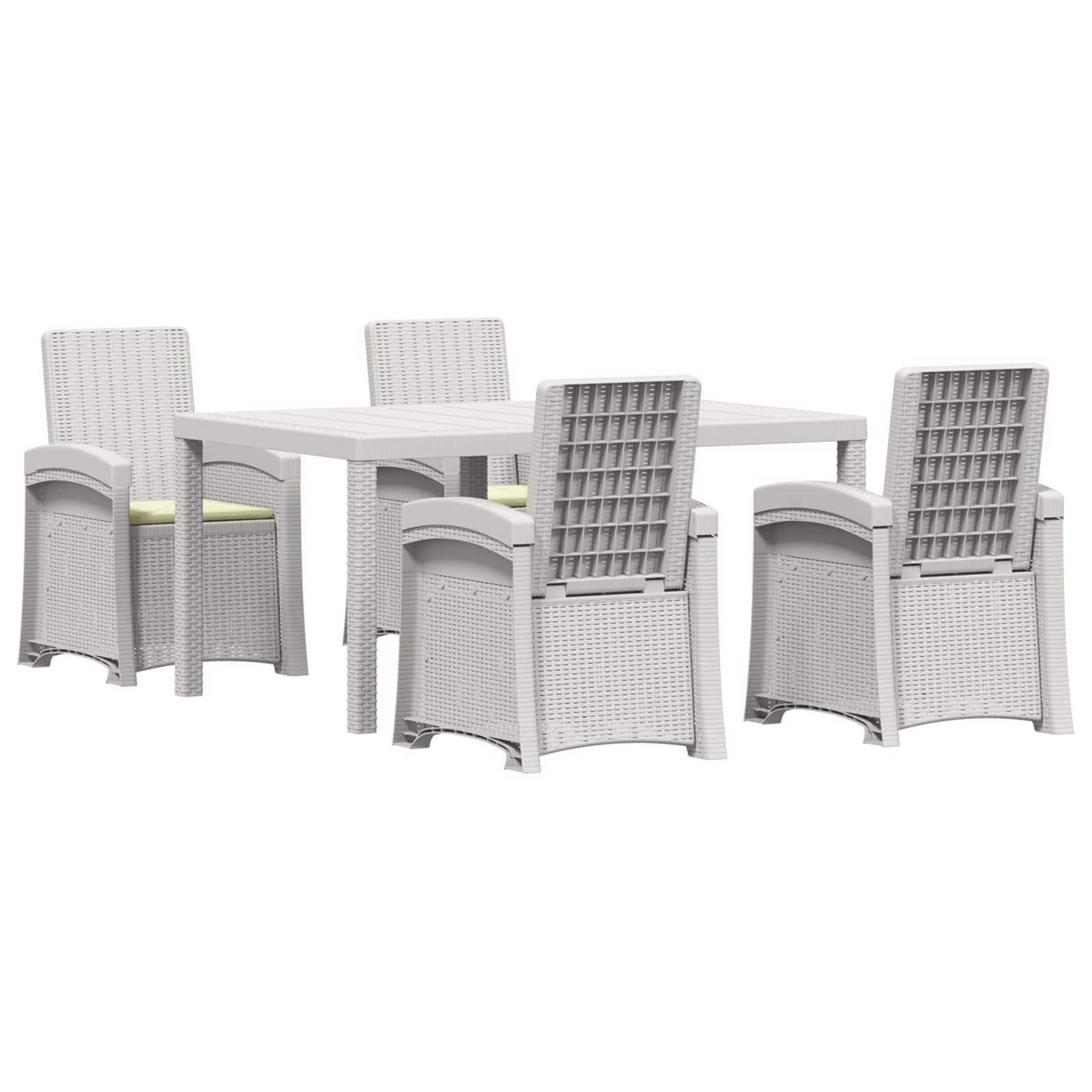 Garten Essgruppe 5 Stk. Weiß Und Creme 150 Cm Pp Vidaxl