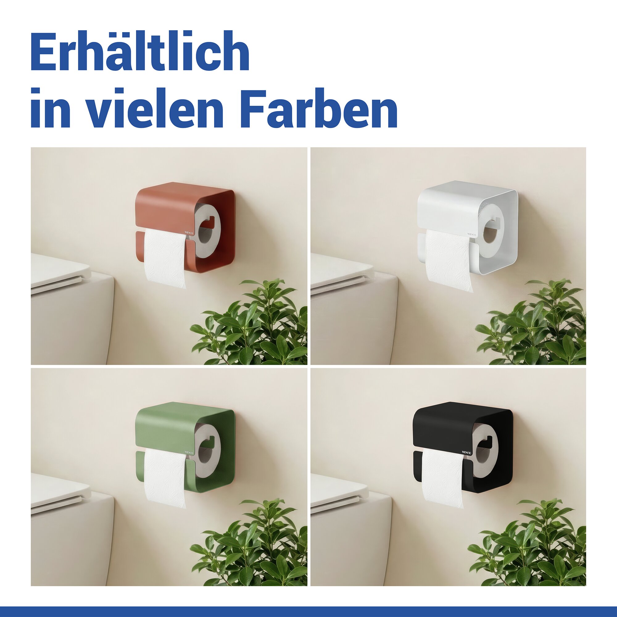 Wenko Toilettenpapierhalter Lizan Turbo Loc Ohne Bohren Braun Stahl