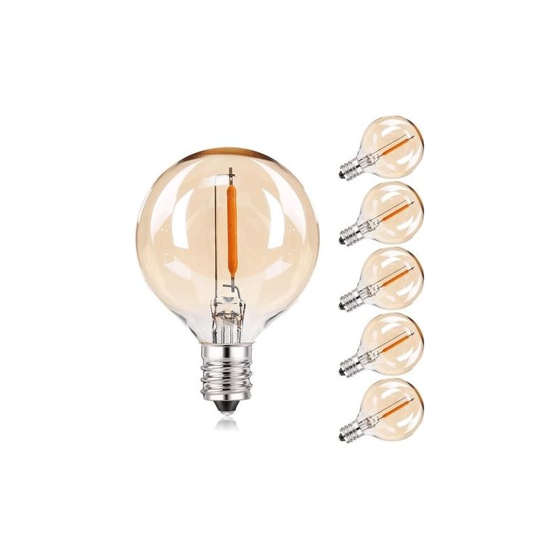 E12 Led-ersatzbirne, G40-fassung, Dekorative Krone, Retro-stil, Warmweiß (2200 K), 220–240 V, 6er-pack