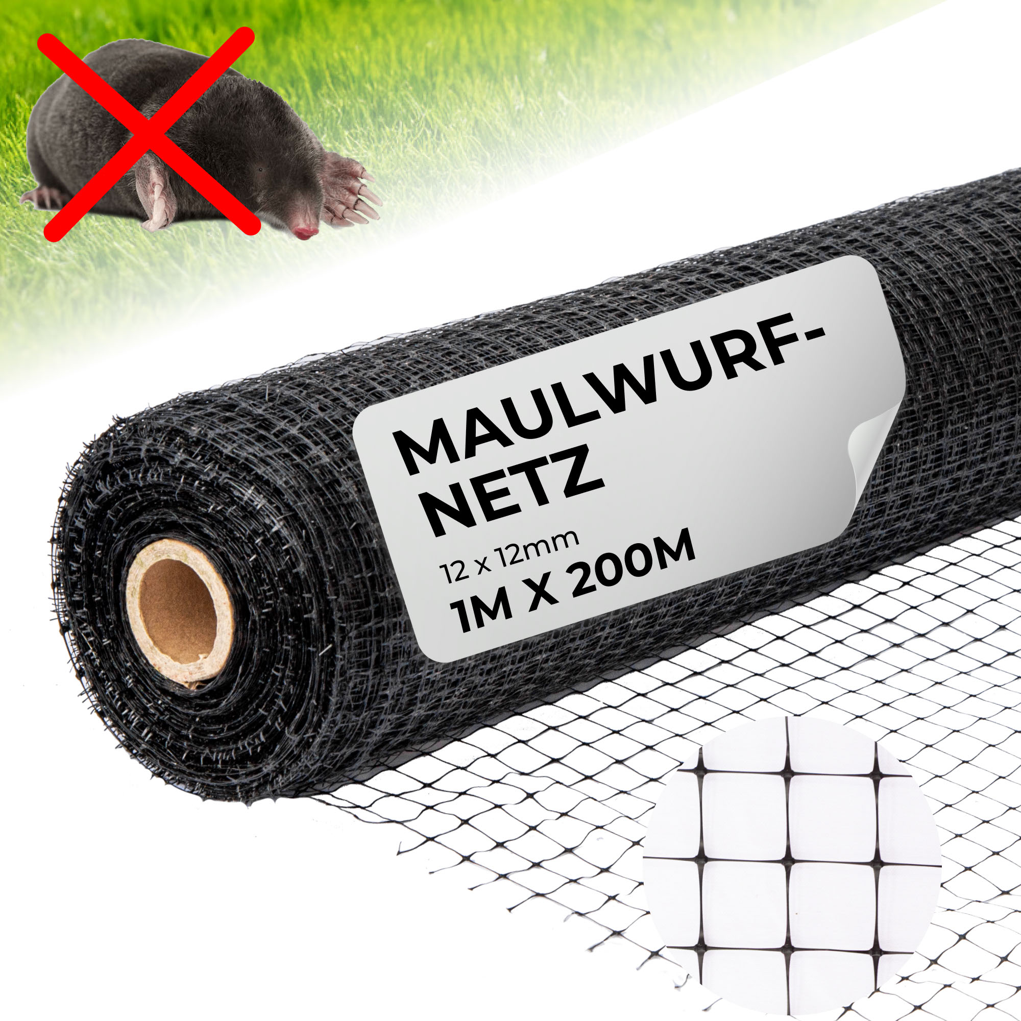 Netz Gegen Maulwürfe Grassguard, Masche 12x12 Mm, 1 M, L-200 M, Für Den Boden, Gegen Maulwürfe