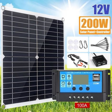 Solarpanel – Mioloe – 200 W 12 V Kit – Flexibel Monokristallin – Dual-usb-schnittstelle – Ideal Für Camping – Ywey