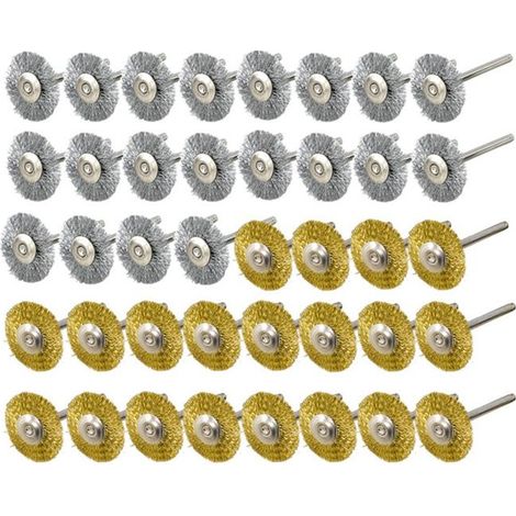 Mini-drahtbürste – Dremel – 40-teiliges Set – Messing Und Stahl – 3-mm-schaft – Polierwerkzeug – Ywey