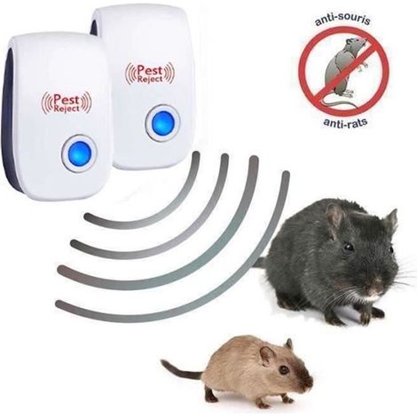 Ultraschall-mäuse- Und Rattenabwehrgerät, 2er-pack, Nagetierbekämpfungsgerät, Ultraschall-mäusevernichter Anti-maus Anti-bb20-ywey