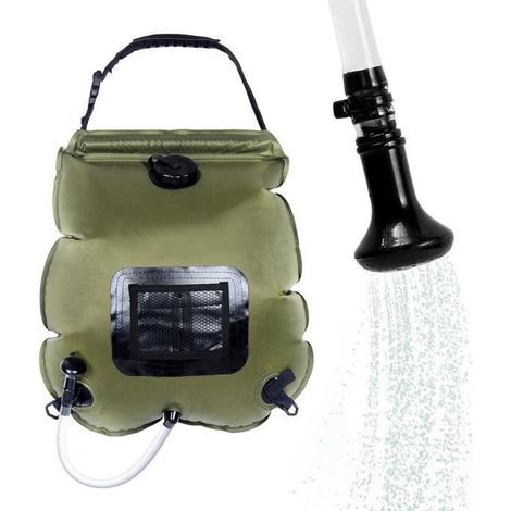 Solardusche – Hochwertig – 20 L – Abnehmbar – Inkl. Schlauch – Maximaltemperatur 45 °c – Ywey