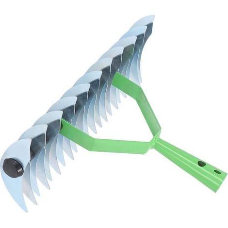 Vbestlife Gartenrechen, Edelstahl-vertikutierrechen, Gebogene Zinken, Rasenrechen Für Heimwerkerbedarf - Ywey