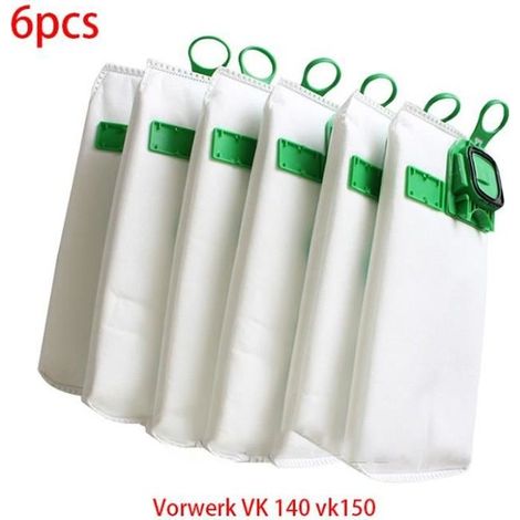 Staubsaugerbeutel – Vorwerk – Vk 140 Und Vk 150 – 6 Stück – Vliesstoff – Grün Und Weiß – Ywey