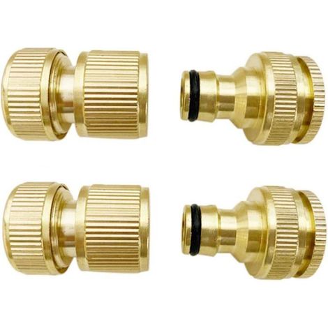 4 Messing-wasserschlauchanschlüsse, Set Mit 4 Messing-wasserhahnanschlüssen, 1/2- Und 3/4-zoll-außengewinde - Ywey