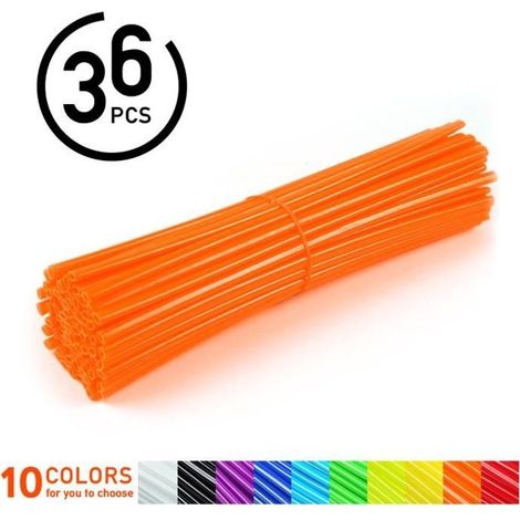 36-teiliges Set Fahrradspeichenschutz, Motocross-schutzhüllen, Speichenabdeckungen (orange) - Ywey